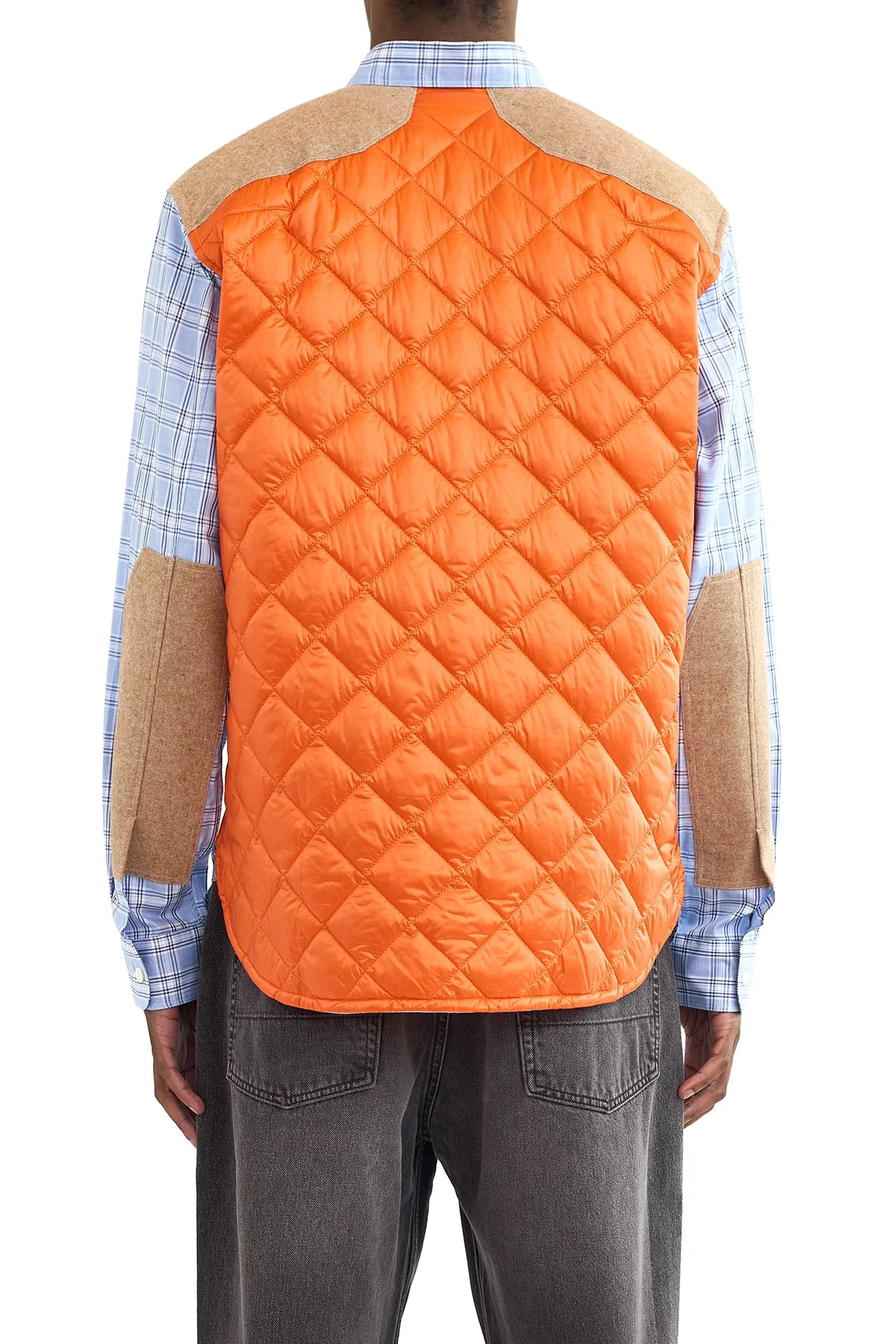 Junya Watanabe Man Check Shirt With Padded Back Blue - 4