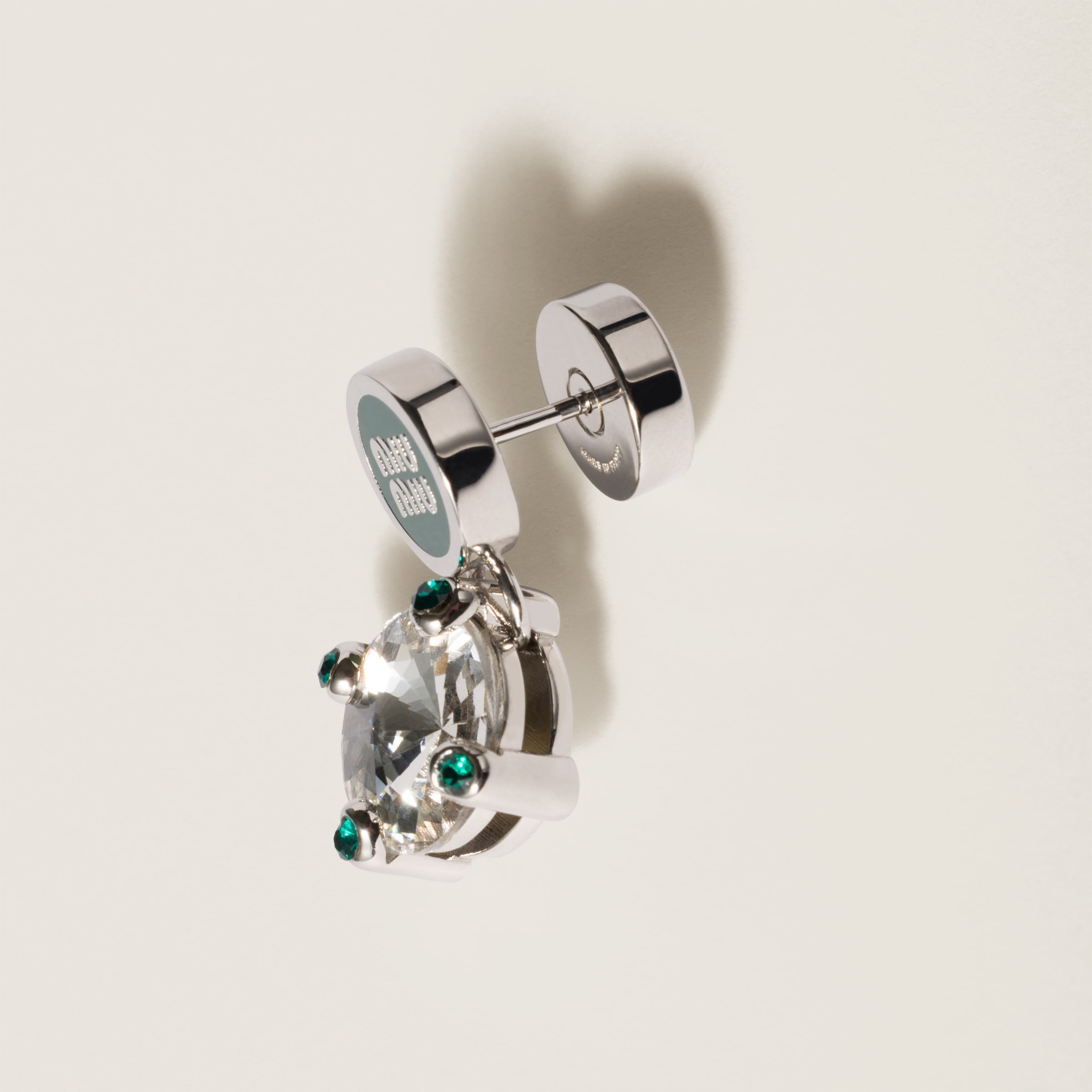 Metal earrings with crystals - 2