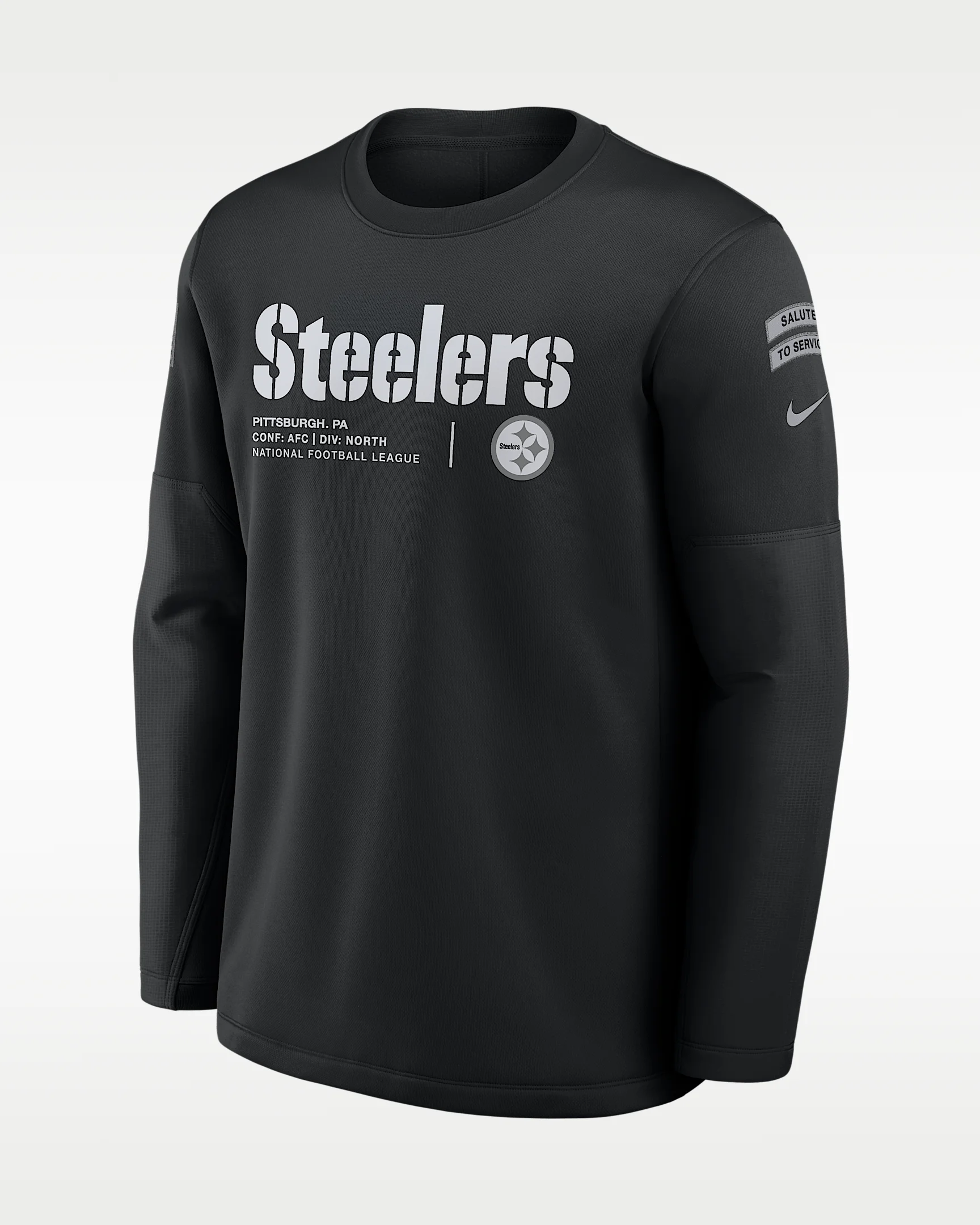 Pittsburgh Steelers Salute to Service Sideline Coaches Men's Nike NFL Pullover Crew - 1