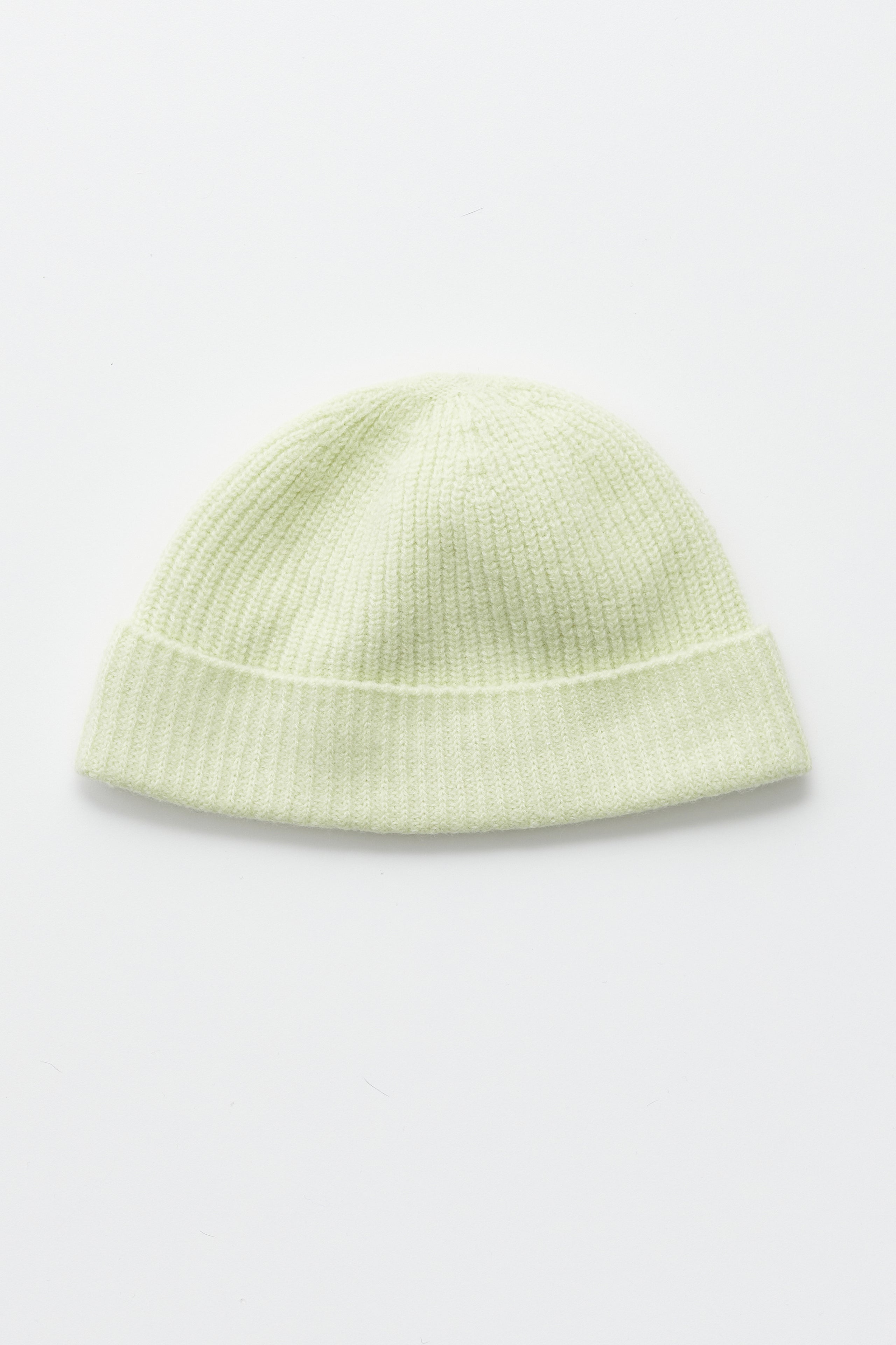 AURALEE WOOL SOFT CORD KNIT CAP LIGHT LIME - 2