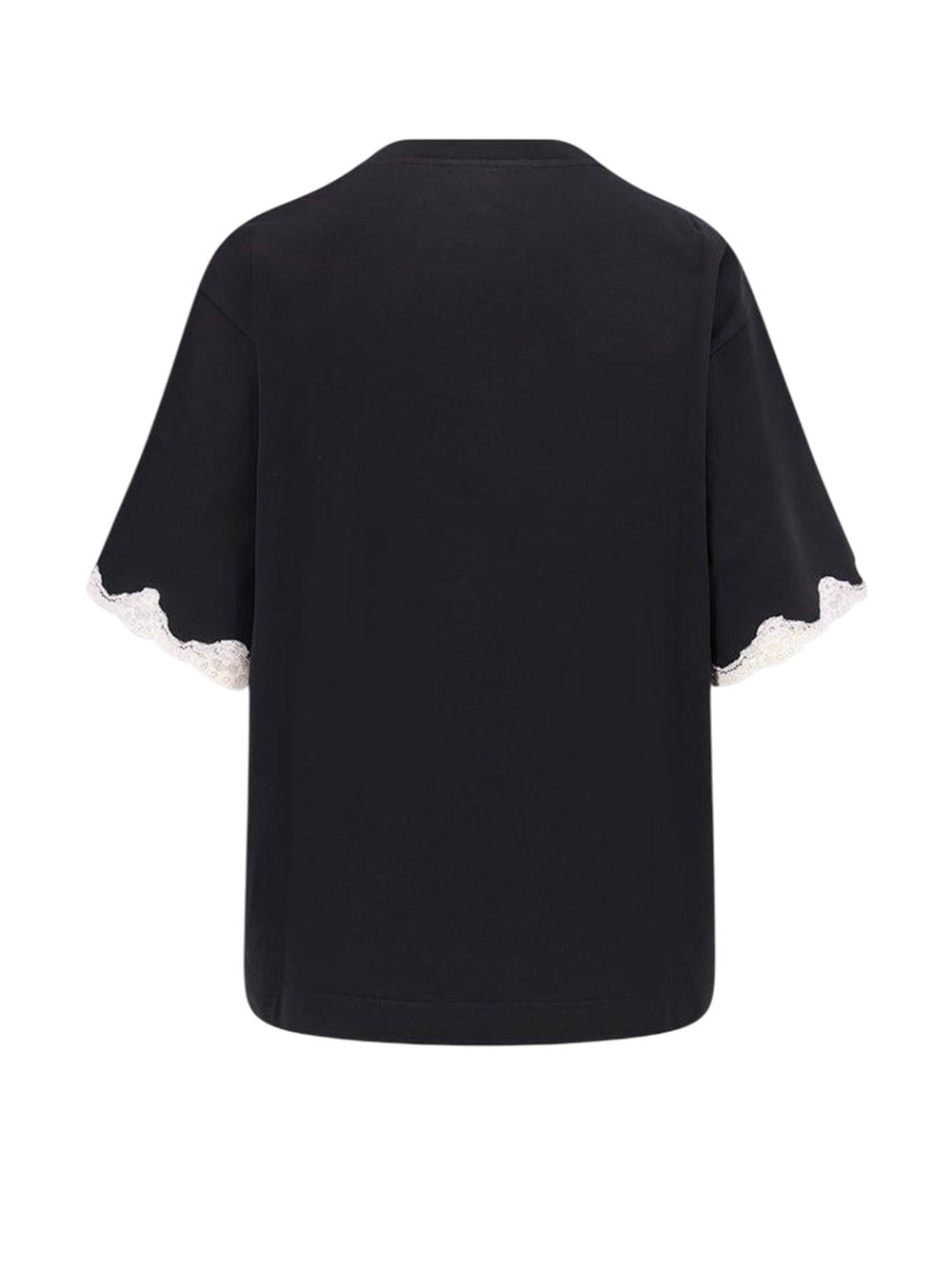 Women`S Black Embroidered Logo Crewneck T-Shirt - 2