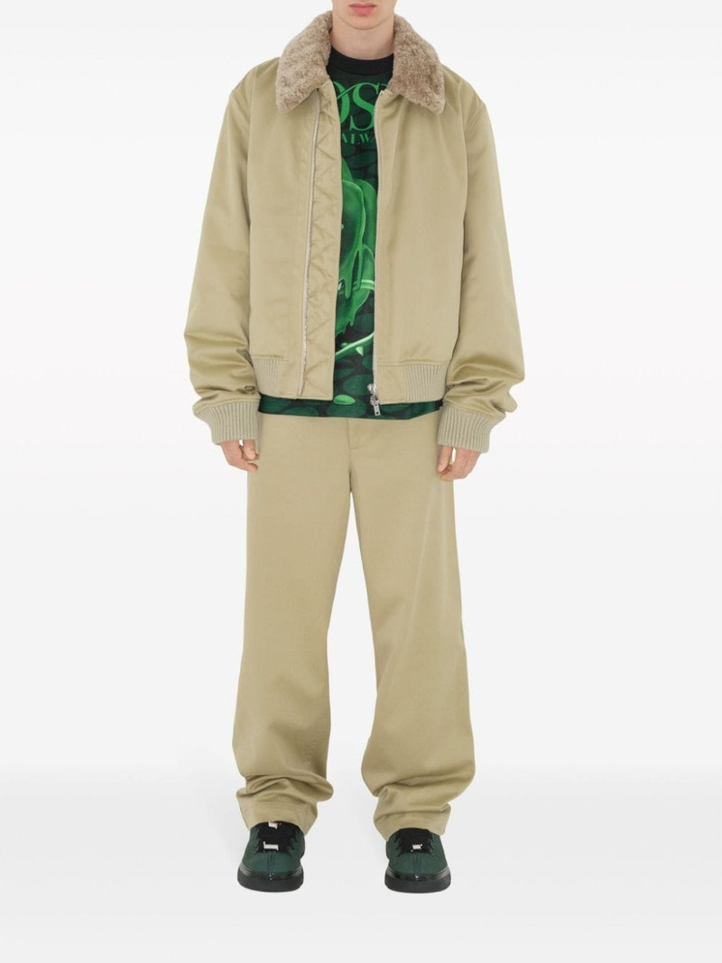Burberry shearling-collar bomber jacket outlook
