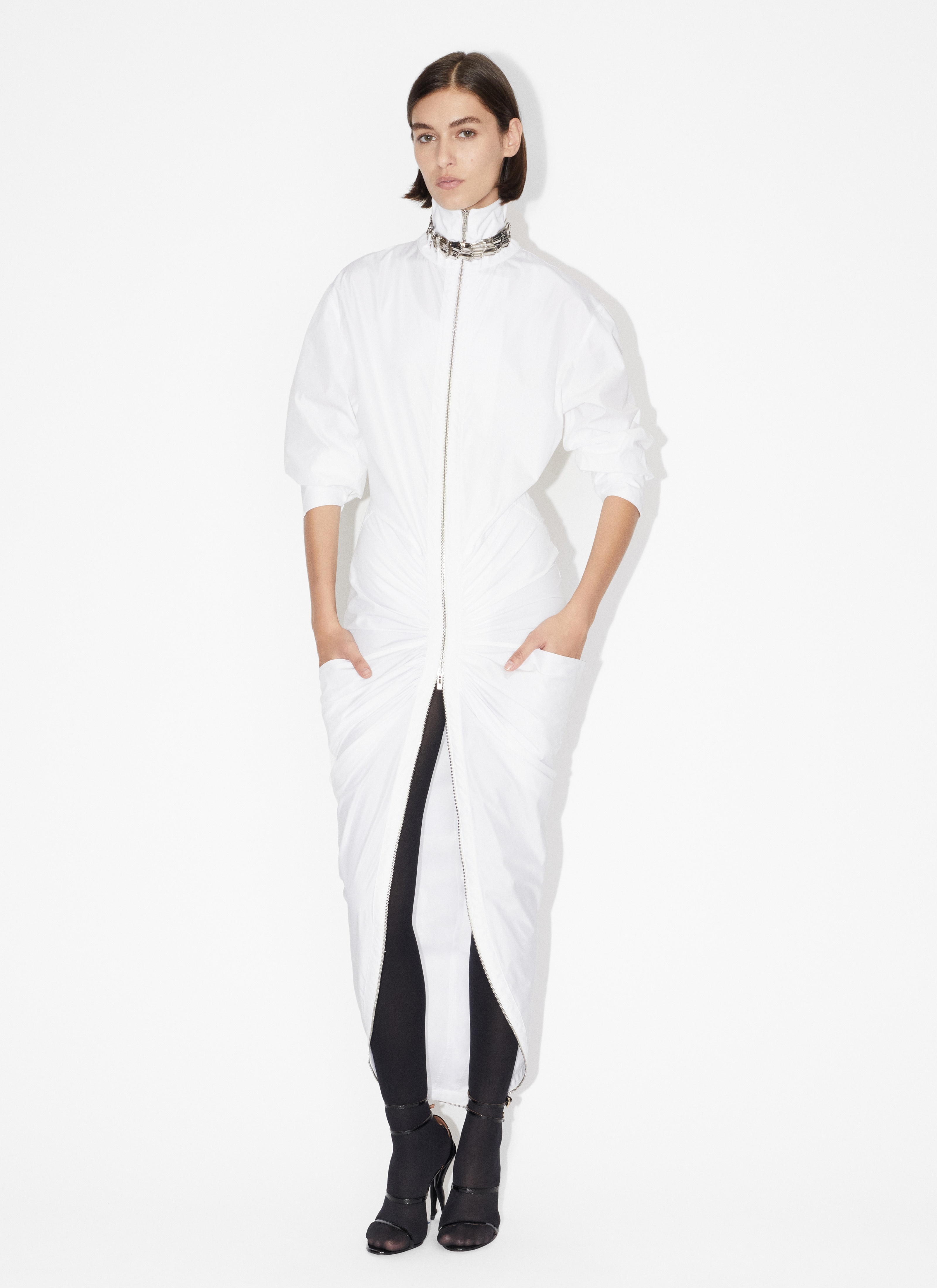 MAXI ZIPPED DRESS IN POPLIN - 2