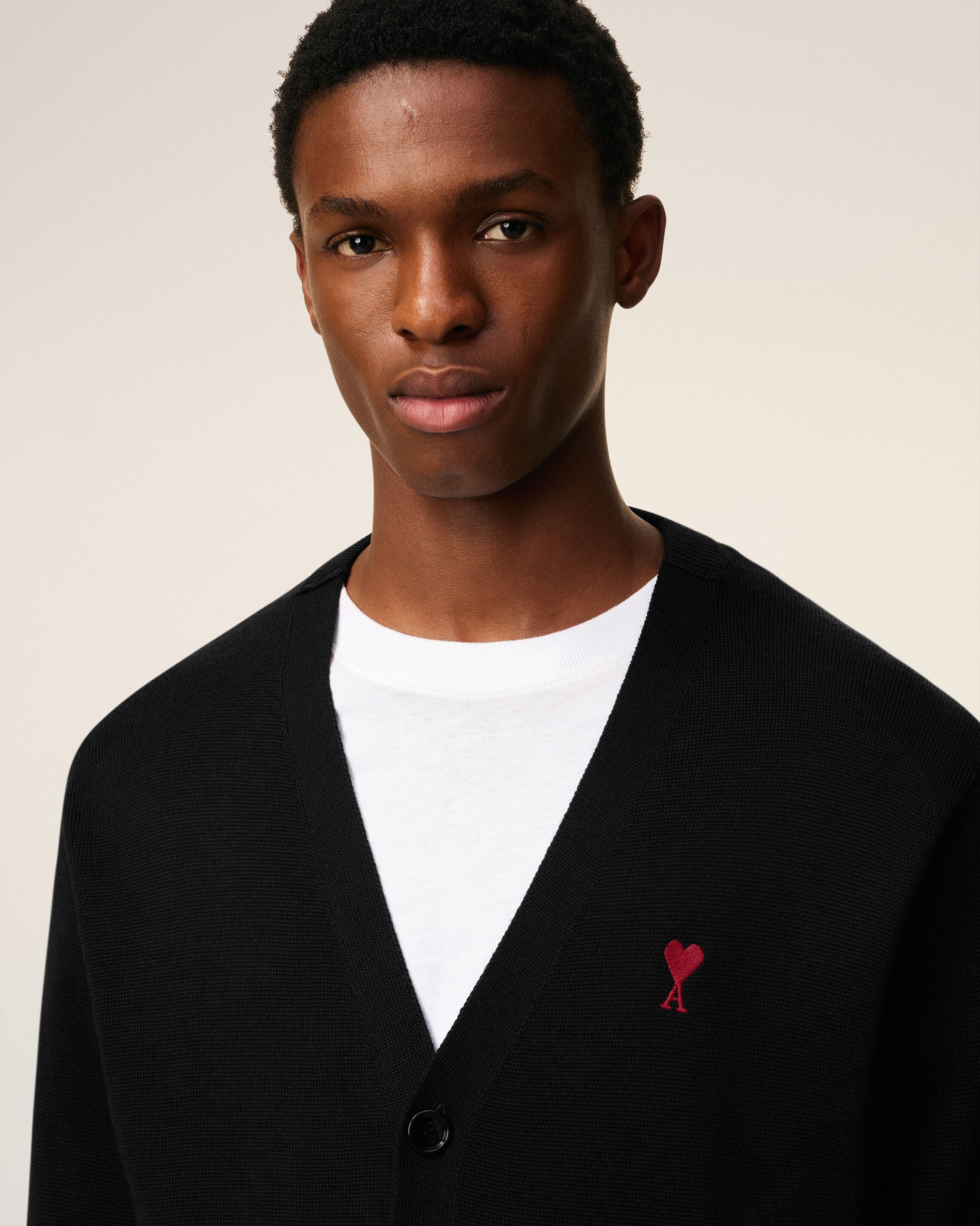 BLACK WOOL AMI DE COEUR CARDIGAN - 4