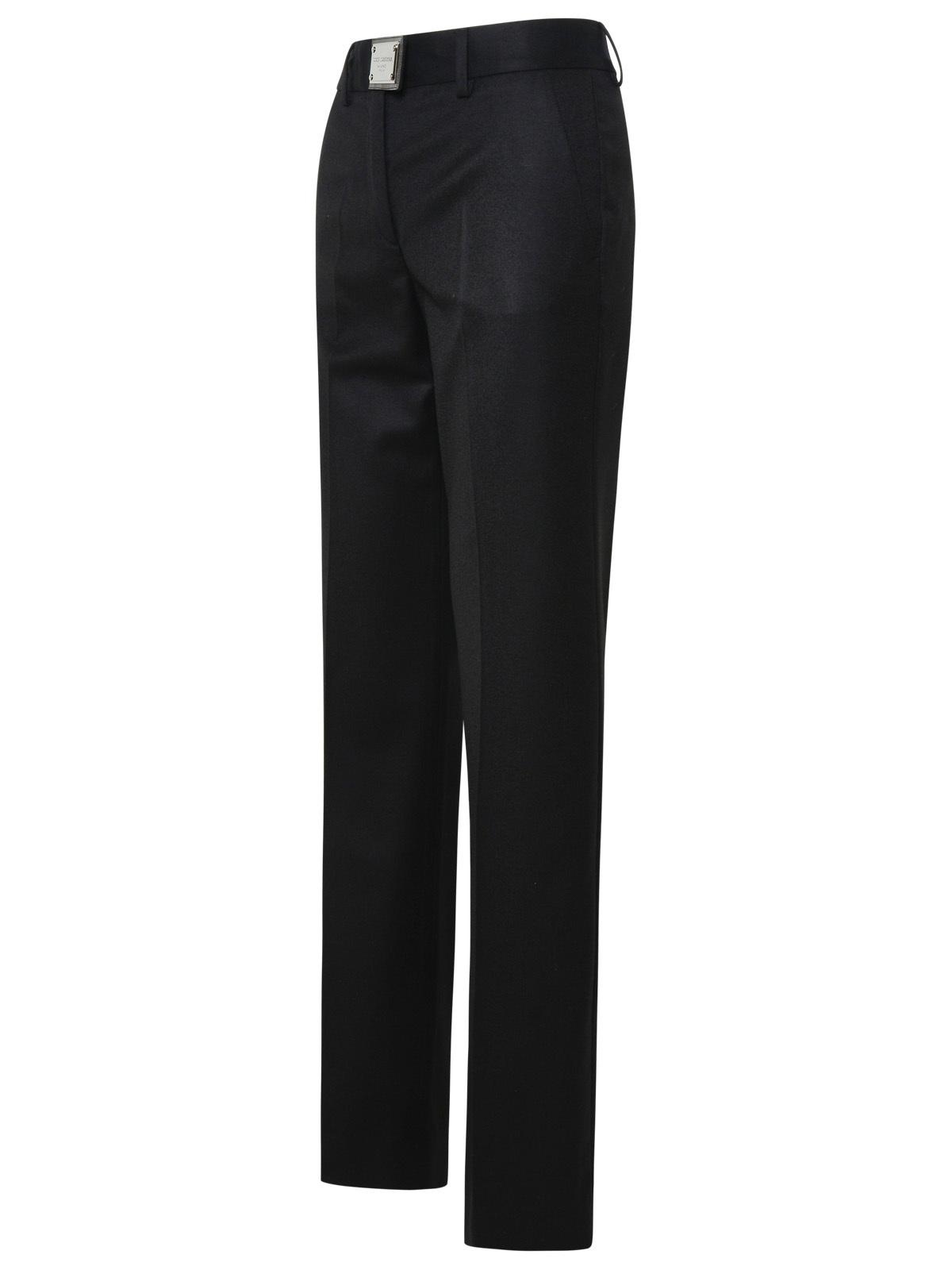 Dolce & Gabbana Black Flannel Flare Pants - 2