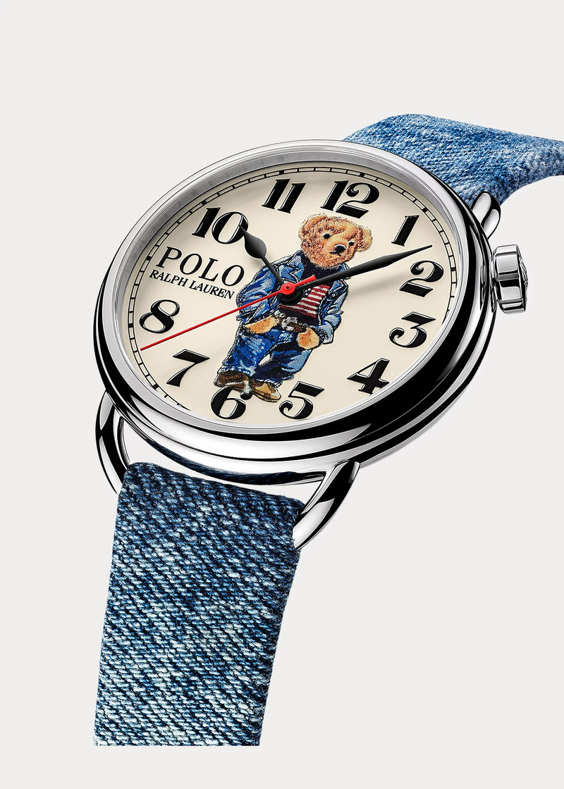 42 MM Denim Polo Bear Steel White Dial 3
