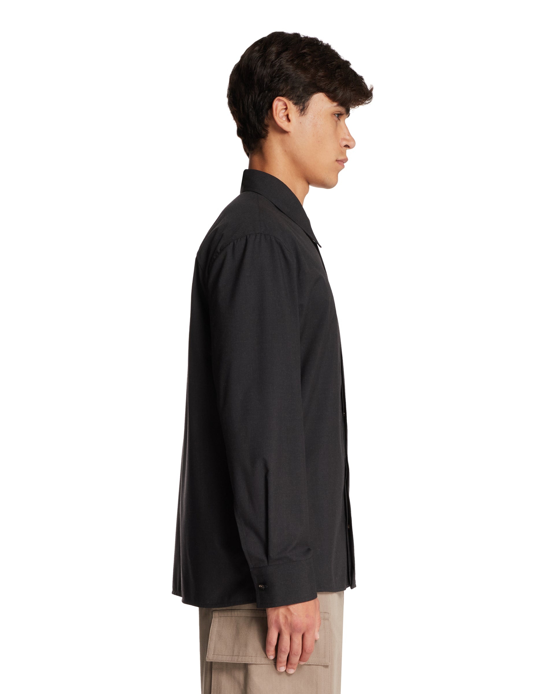 Black Wool Shirt - 5