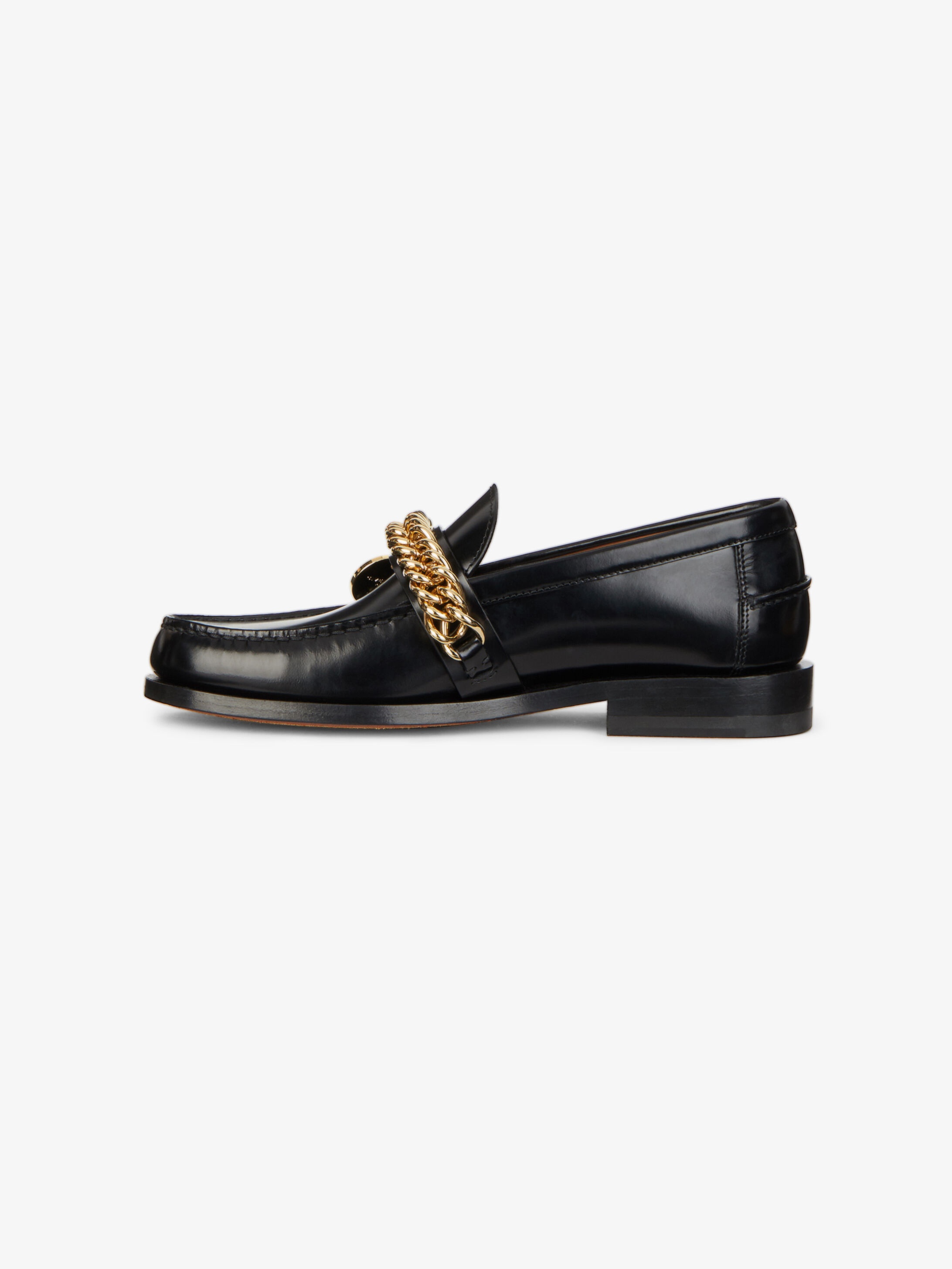 Loafers in leather with chain - 5