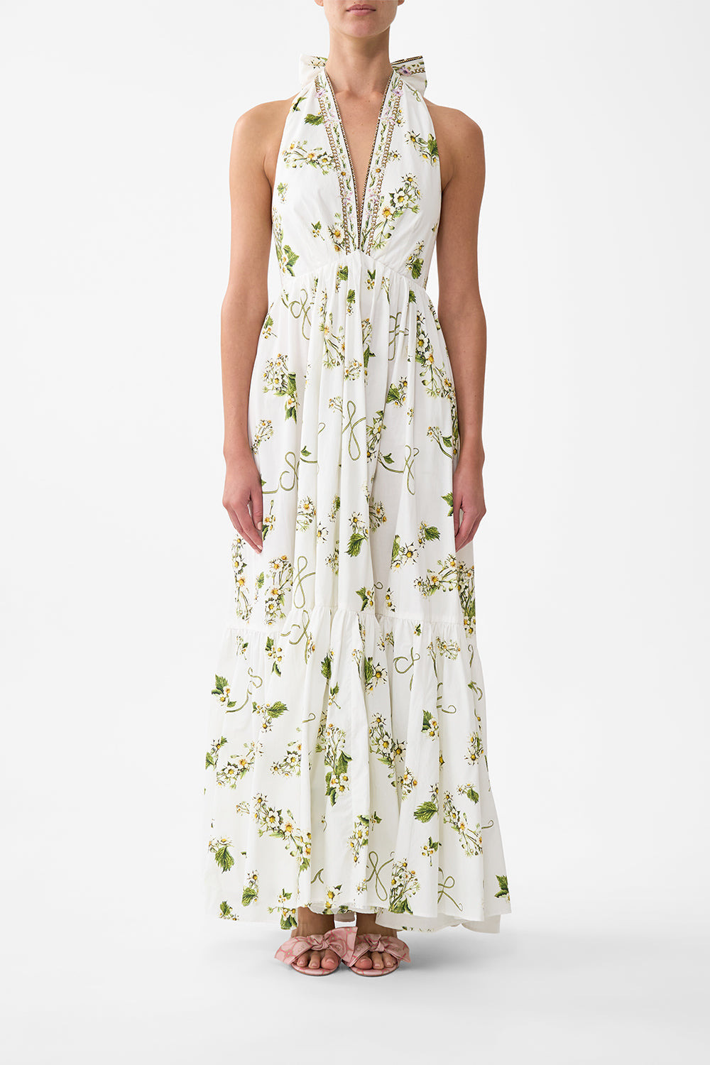 RUFFLE HEM HALTER DRESS - 2