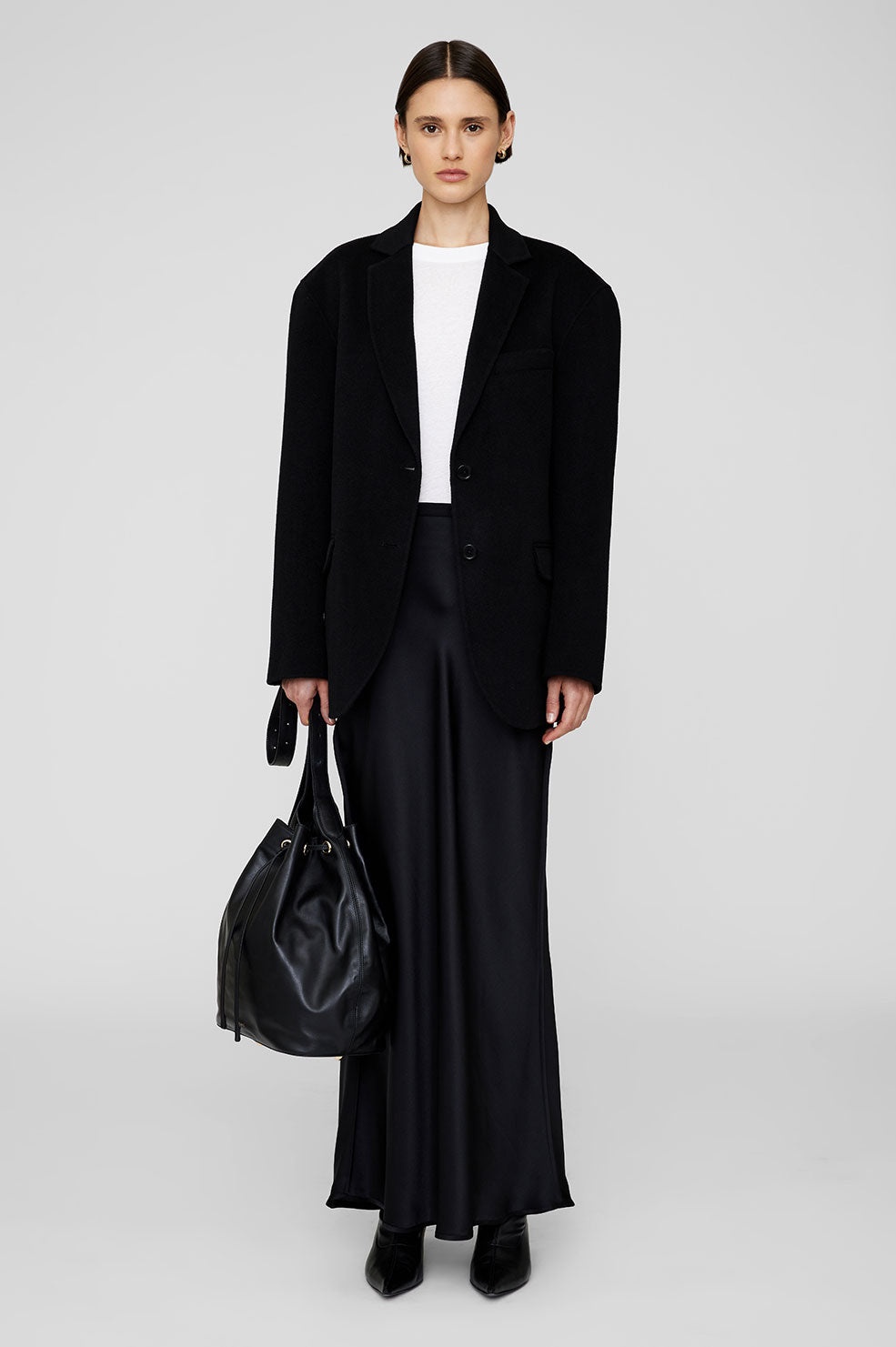 Bar Silk Maxi Skirt - Black - 5
