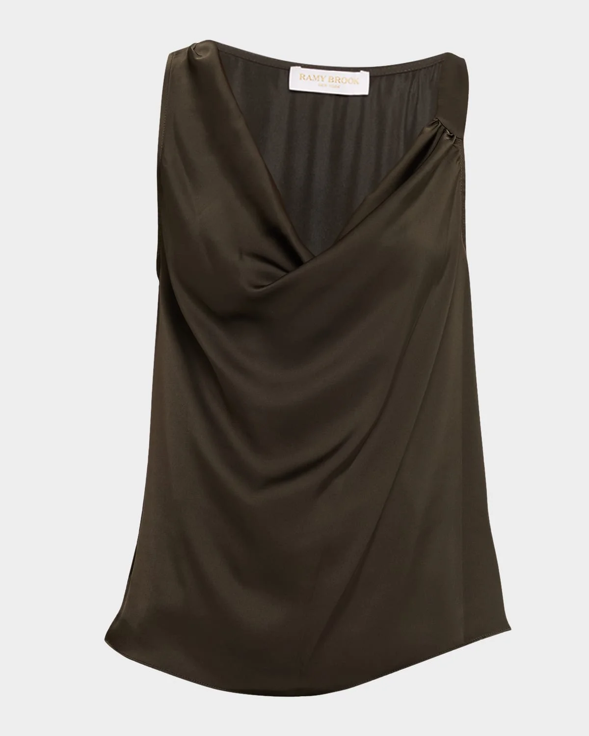 Zoe Draped Satin Blouse - 1