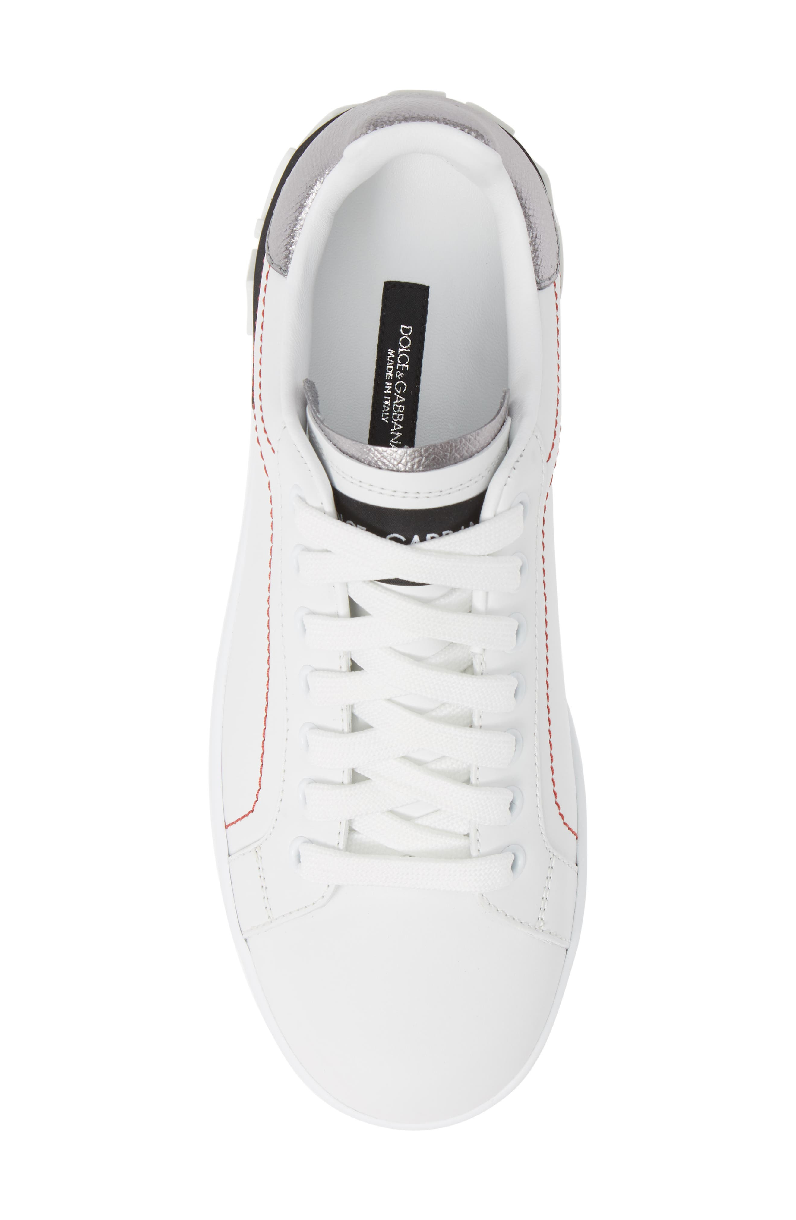 Dolce&Gabbana Portofino Sneaker in White/Silver at Nordstrom - 5