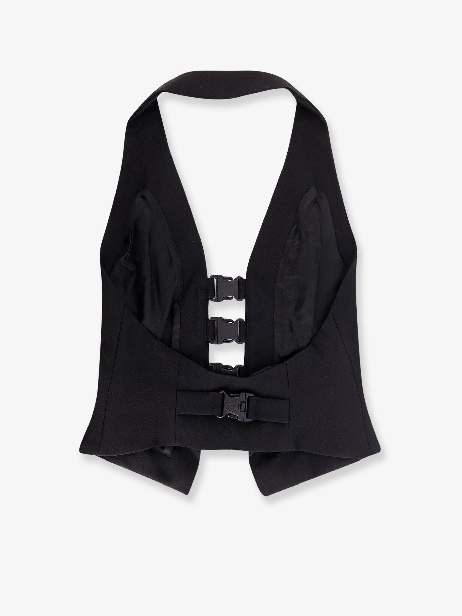 Coperni Women Multi Bukle Waistcoat Satin Vest - 2