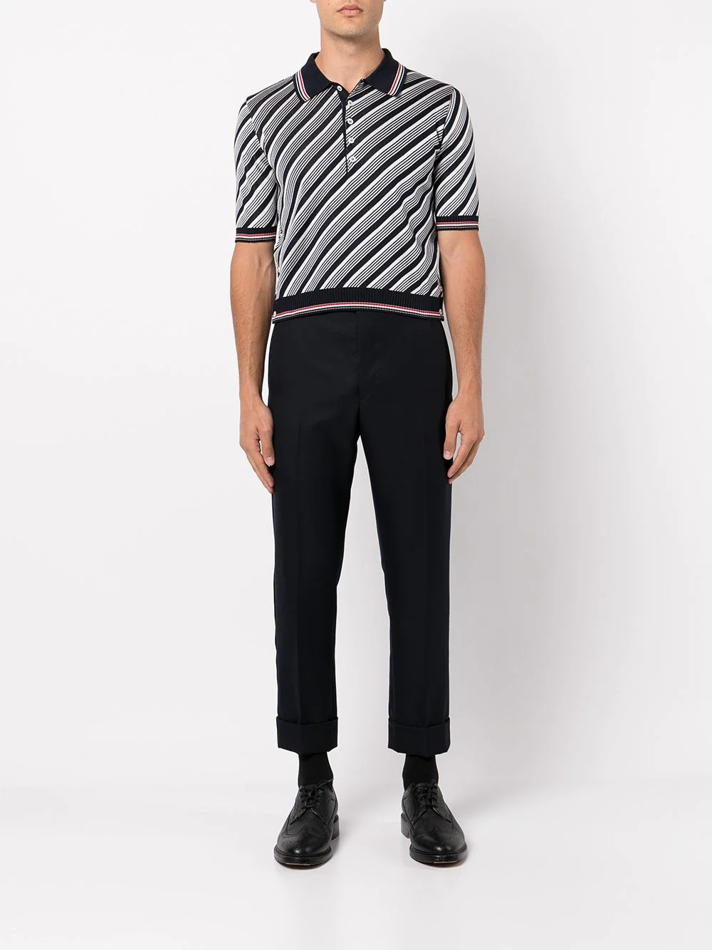 diagonal-striped polo shirt - 2