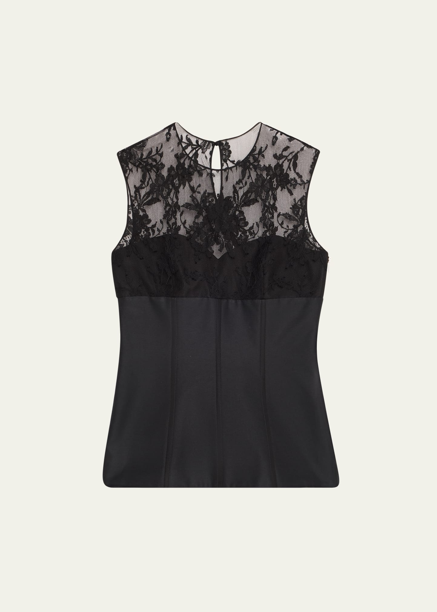 Lace-Detail Peplum Corset Top - 1