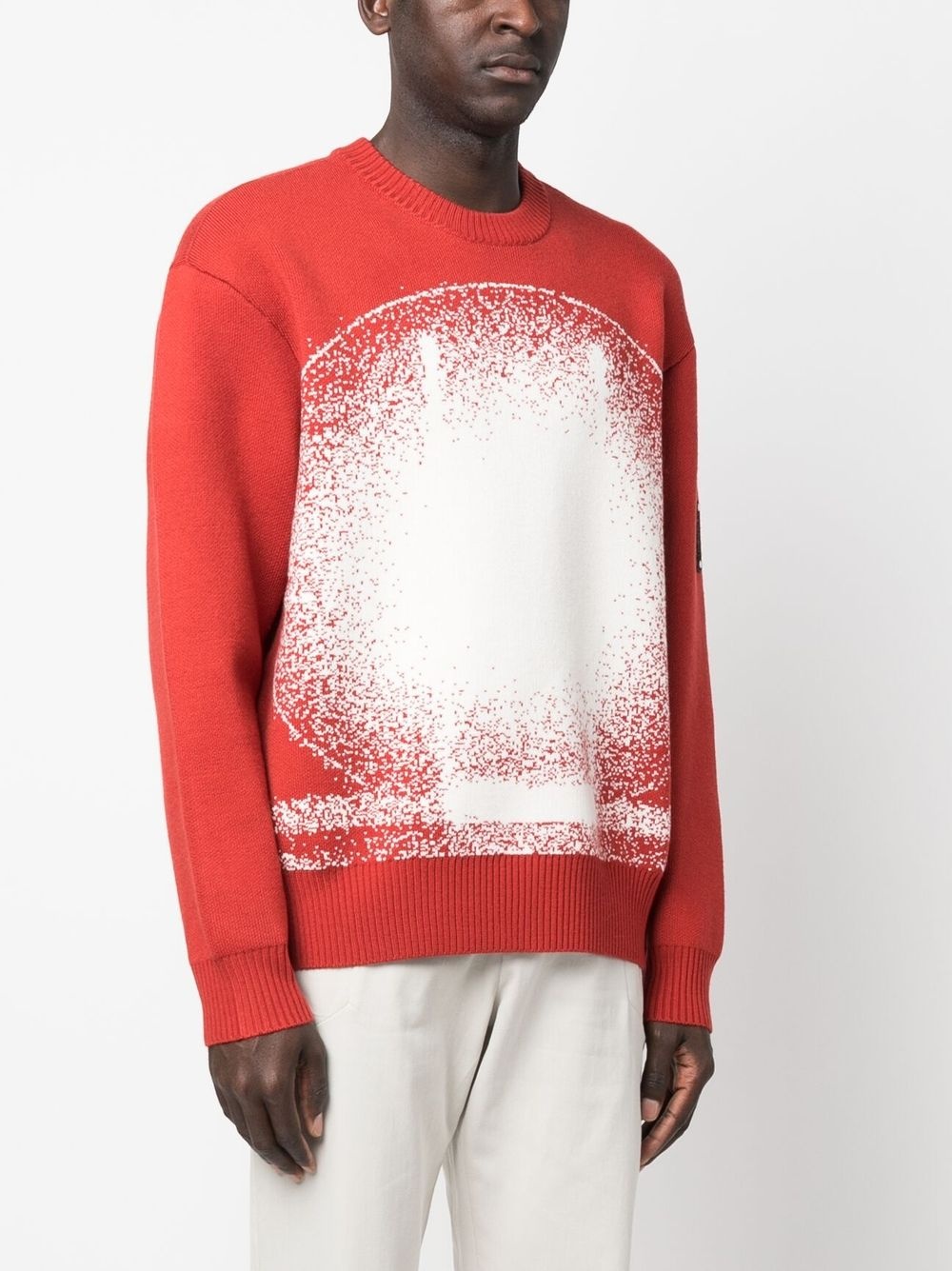 Exposure-print knitted crew neck sweatshirt - 3