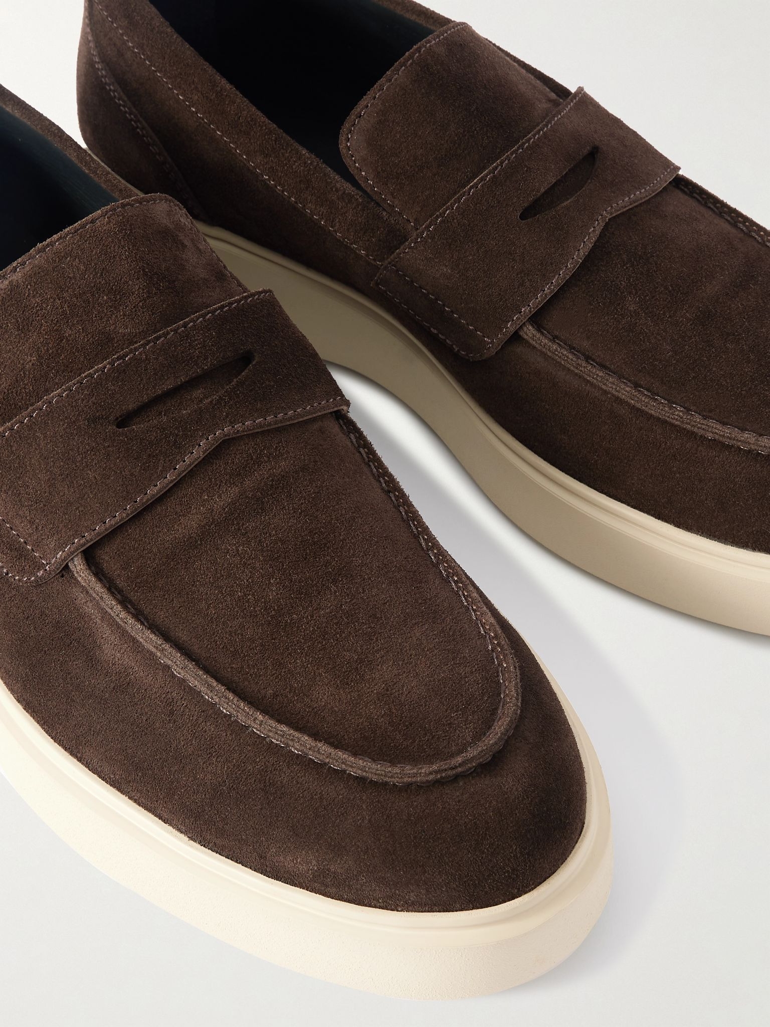 Frame 001 Suede Penny Loafers Dark brown - 5