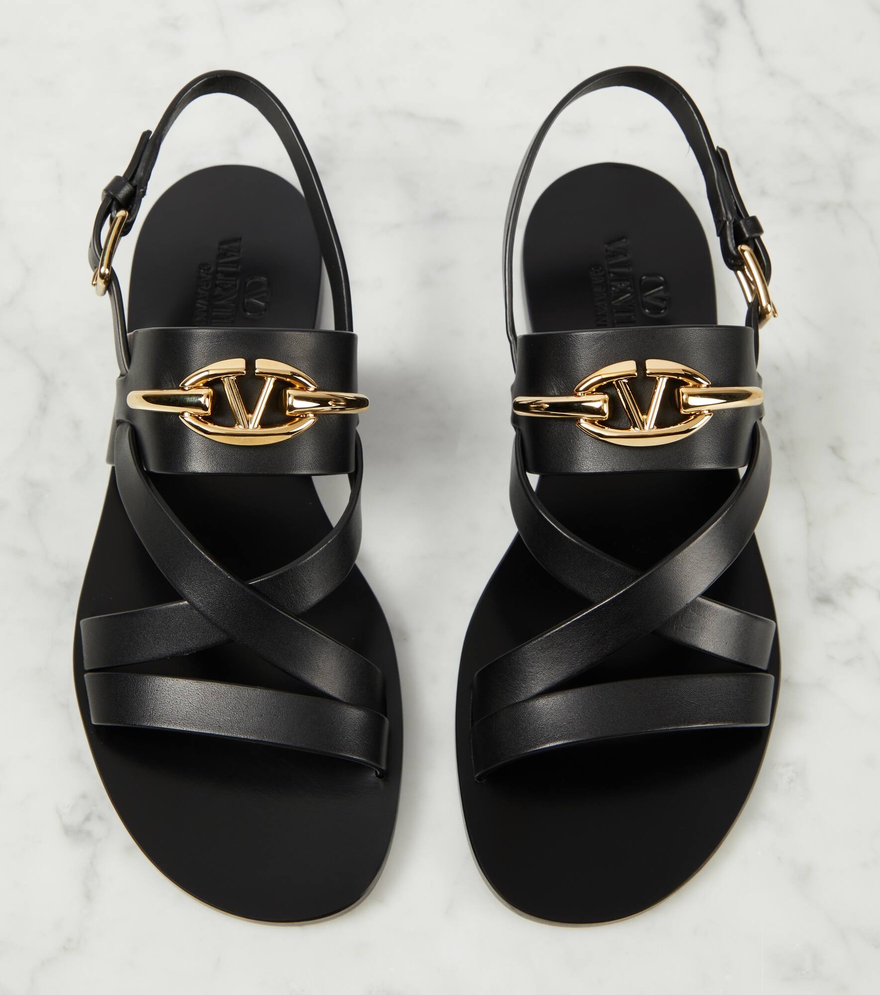 VLogo Signature leather sandals - 6