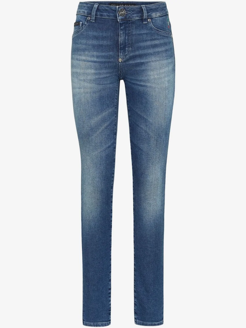 logo-embroidered jeans - 1