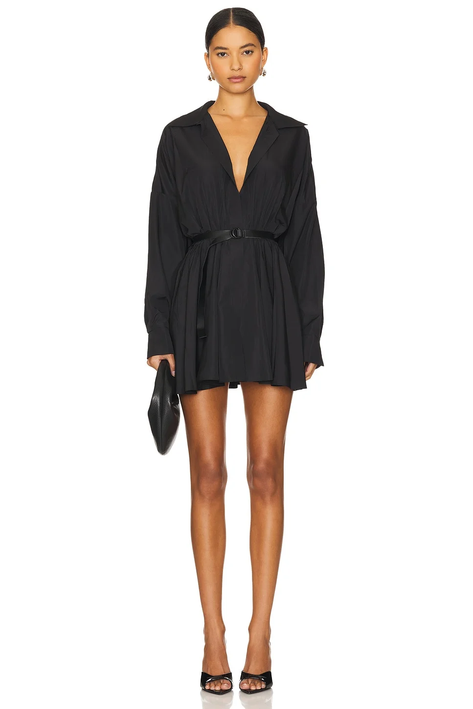 Oversized Shirt Flared Mini Dress - 1