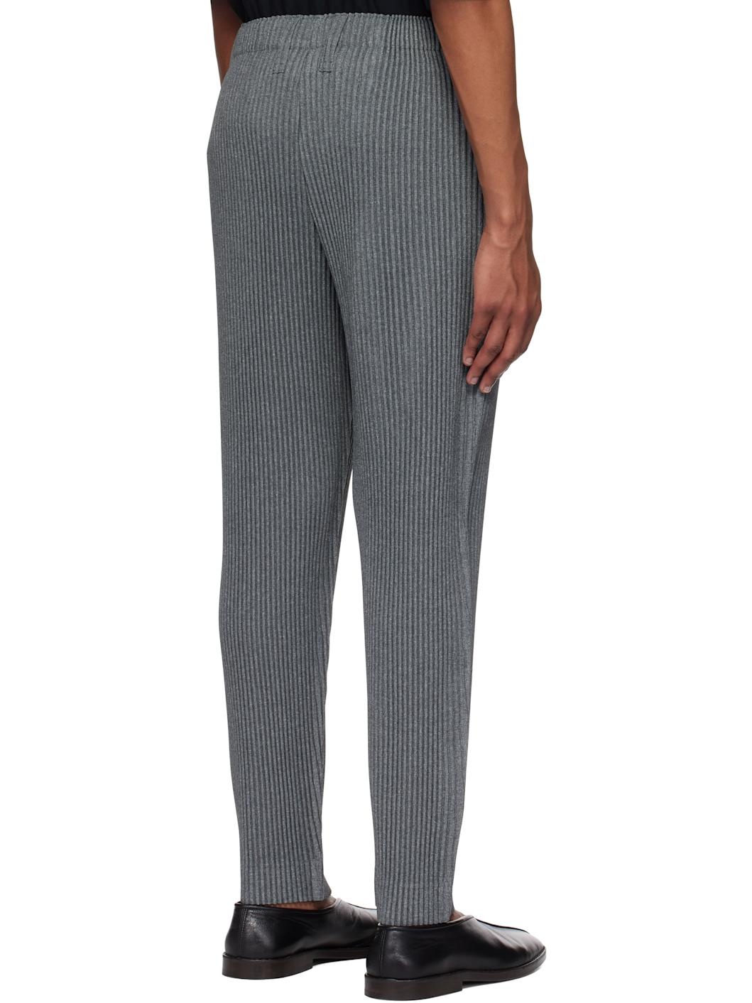 Gray Wool Like Light Trousers - 3