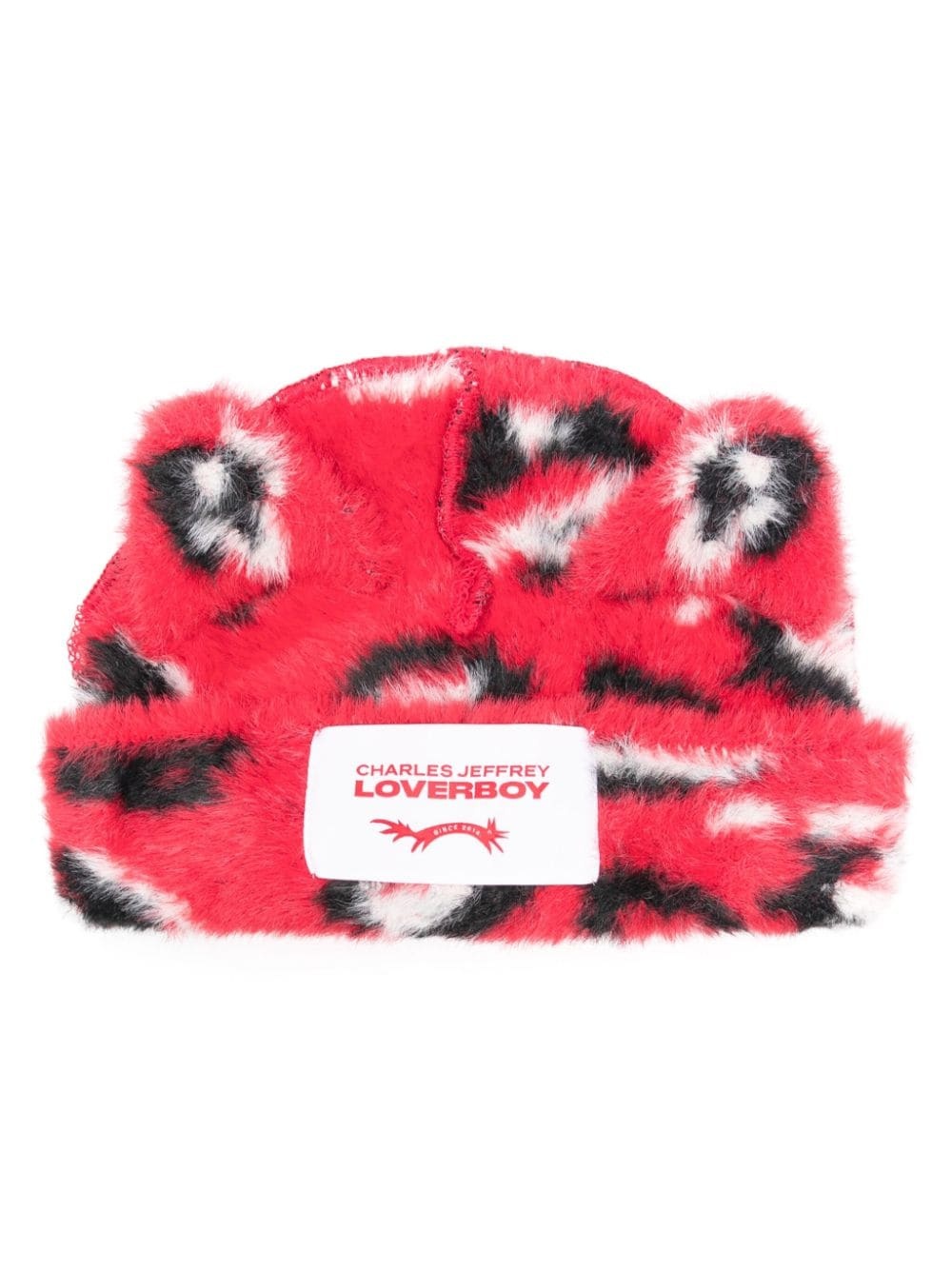 FLUFFY CHUNKY EARS BEANIE (RED) - 1