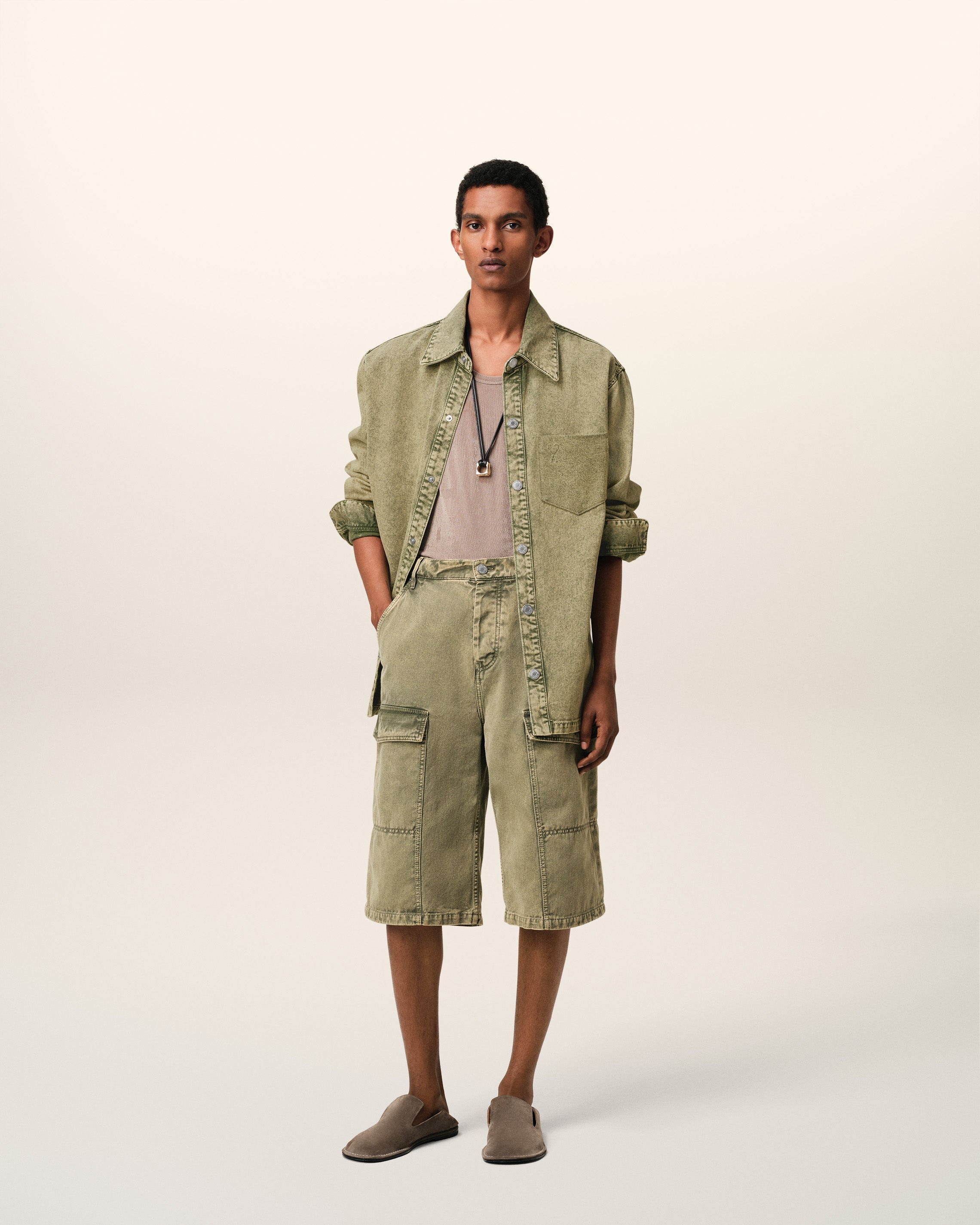 GREEN COTTON AMI DE COEUR OVERSHIRT - 2