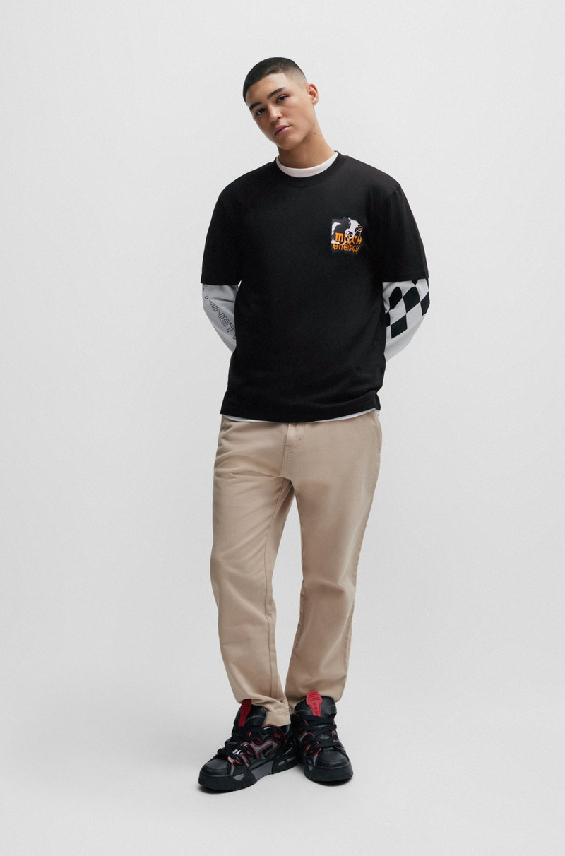 HUGO RELAXED-FIT T-SHIRT IN WITH SEASONAL ARTWORK outlook