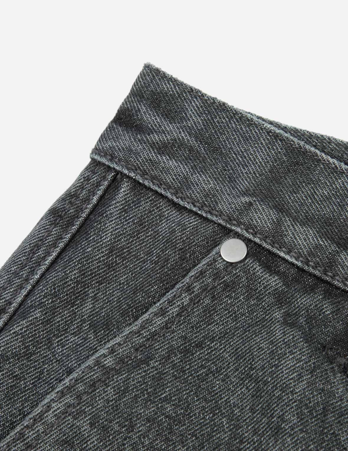 Daicock with Fringed Edges Baggy Fit Work Jeans - 11