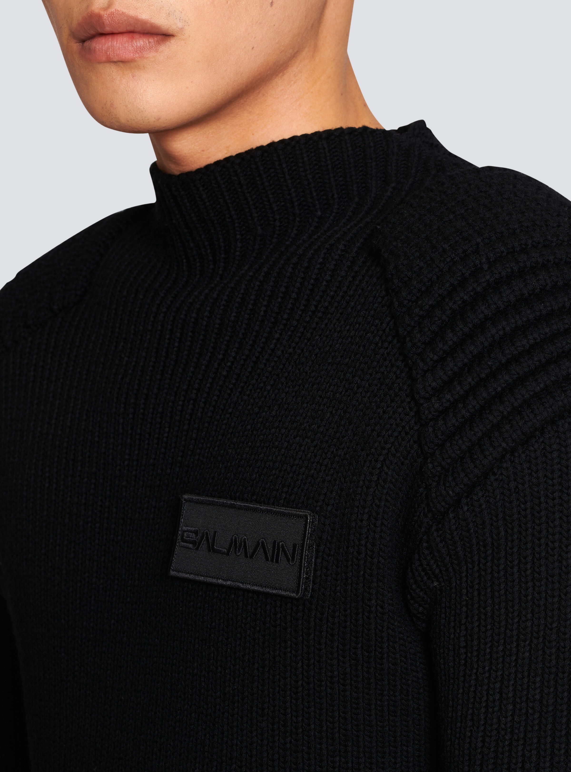 Wool jumper with Balmain logo - 7