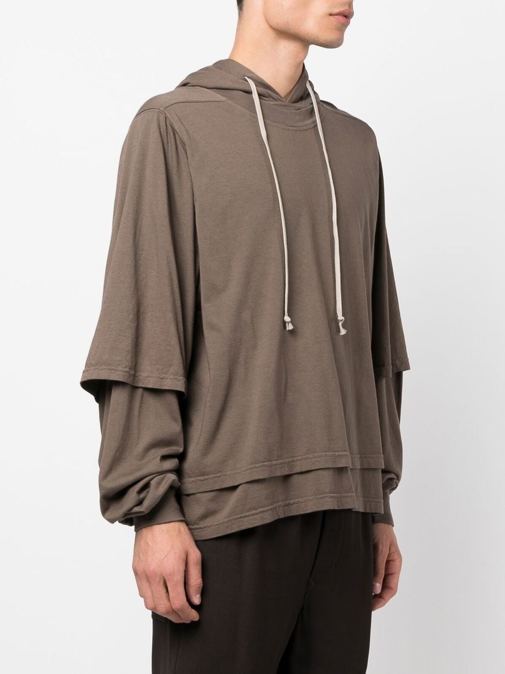 layered organic cotton hoodie - 3