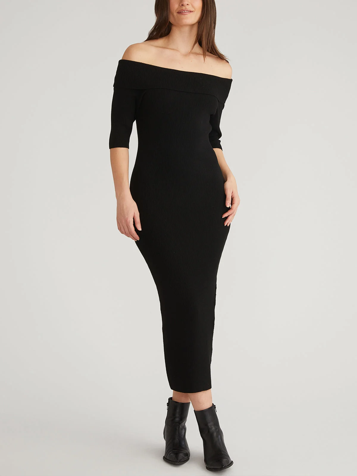 Jennifer: Off Shoulder Midi Dress - 1