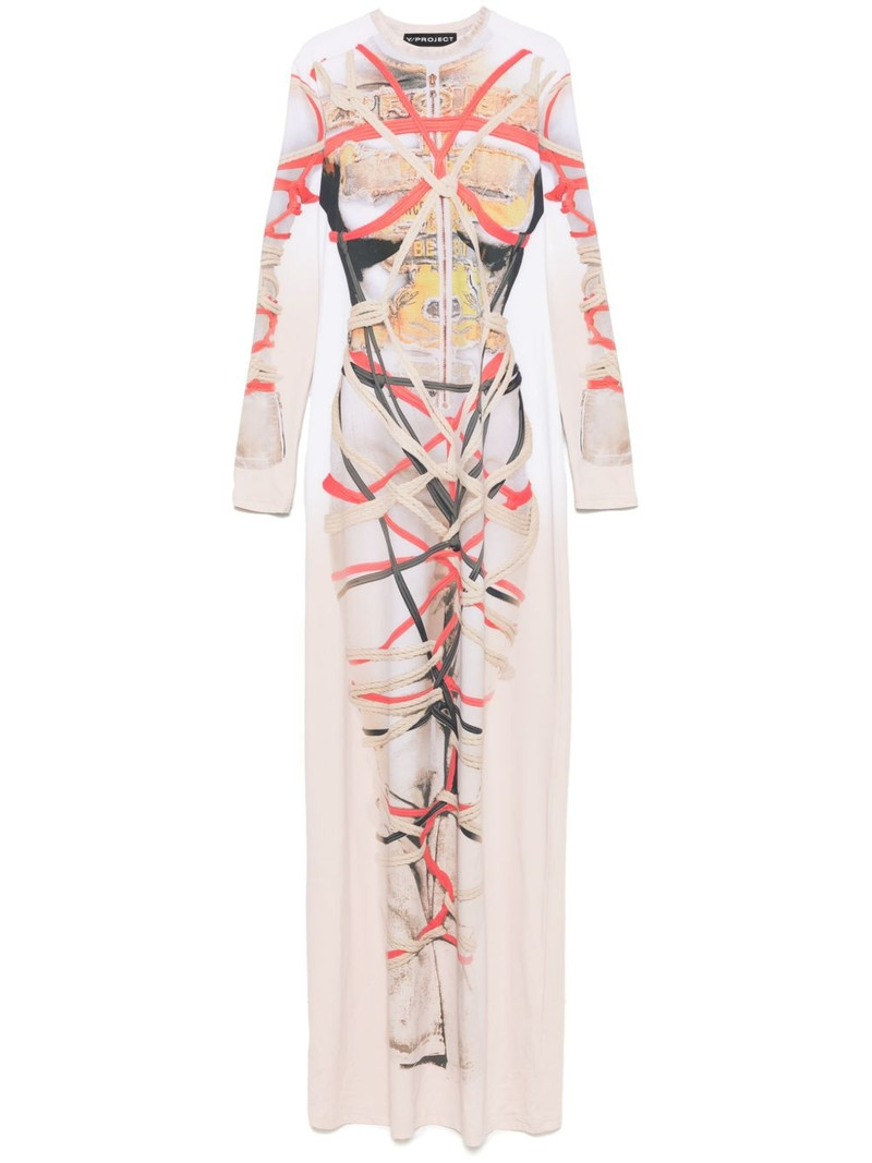 trompe l'oeil-print maxi dress 1