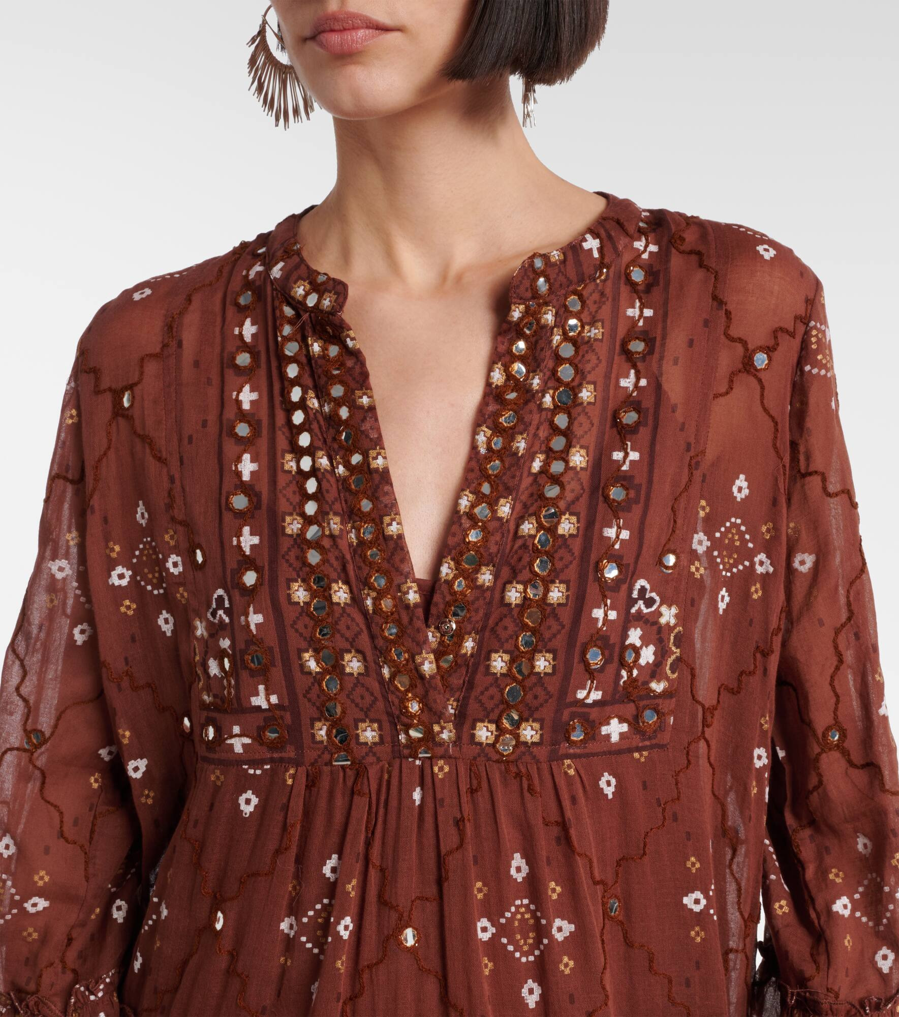 Sequined cotton minidress - 4