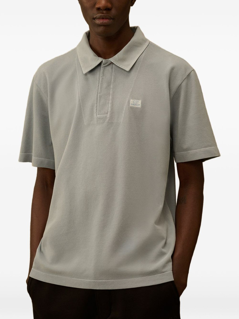 24/1 piquet-button short-sleeve logo-patch cotton polo shirt 3