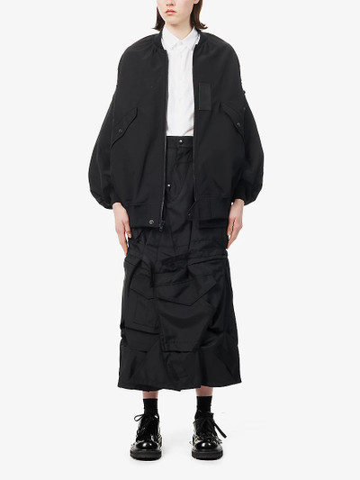 Junya Watanabe Patch-pocket high-rise canvas midi skirt outlook