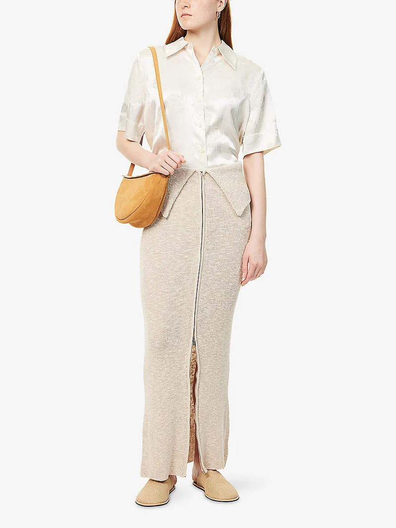 Holzweiler Line-Zip Fold-Over Waist Knitted Midi Skirt outlook