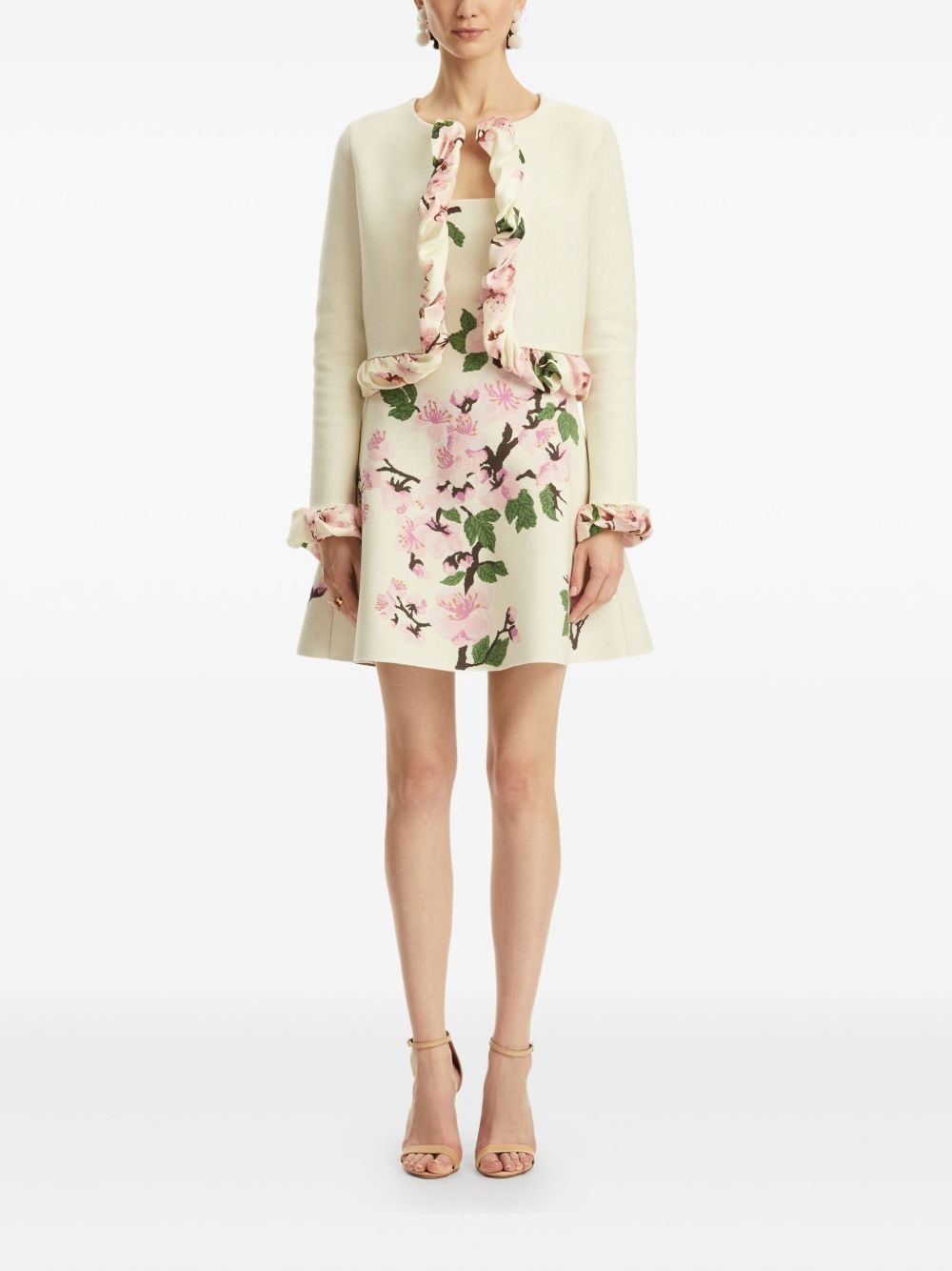 printed-trim jacket - 3