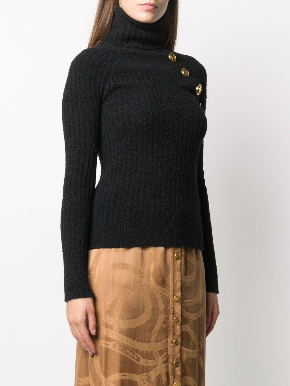 decorative buttons oversized jumper - 3