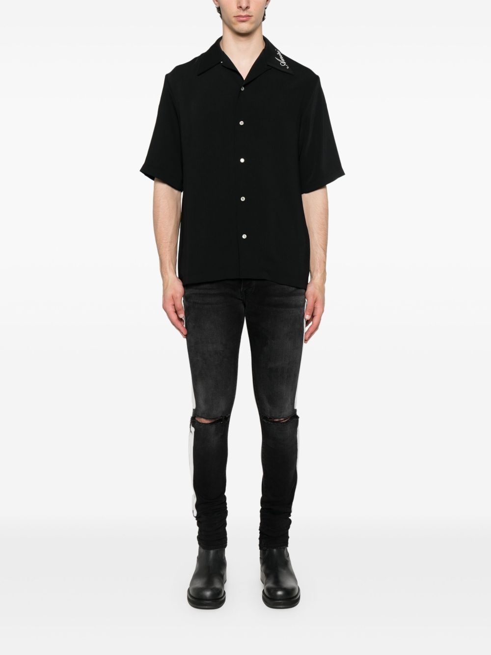logo-embroidered shirt - 2