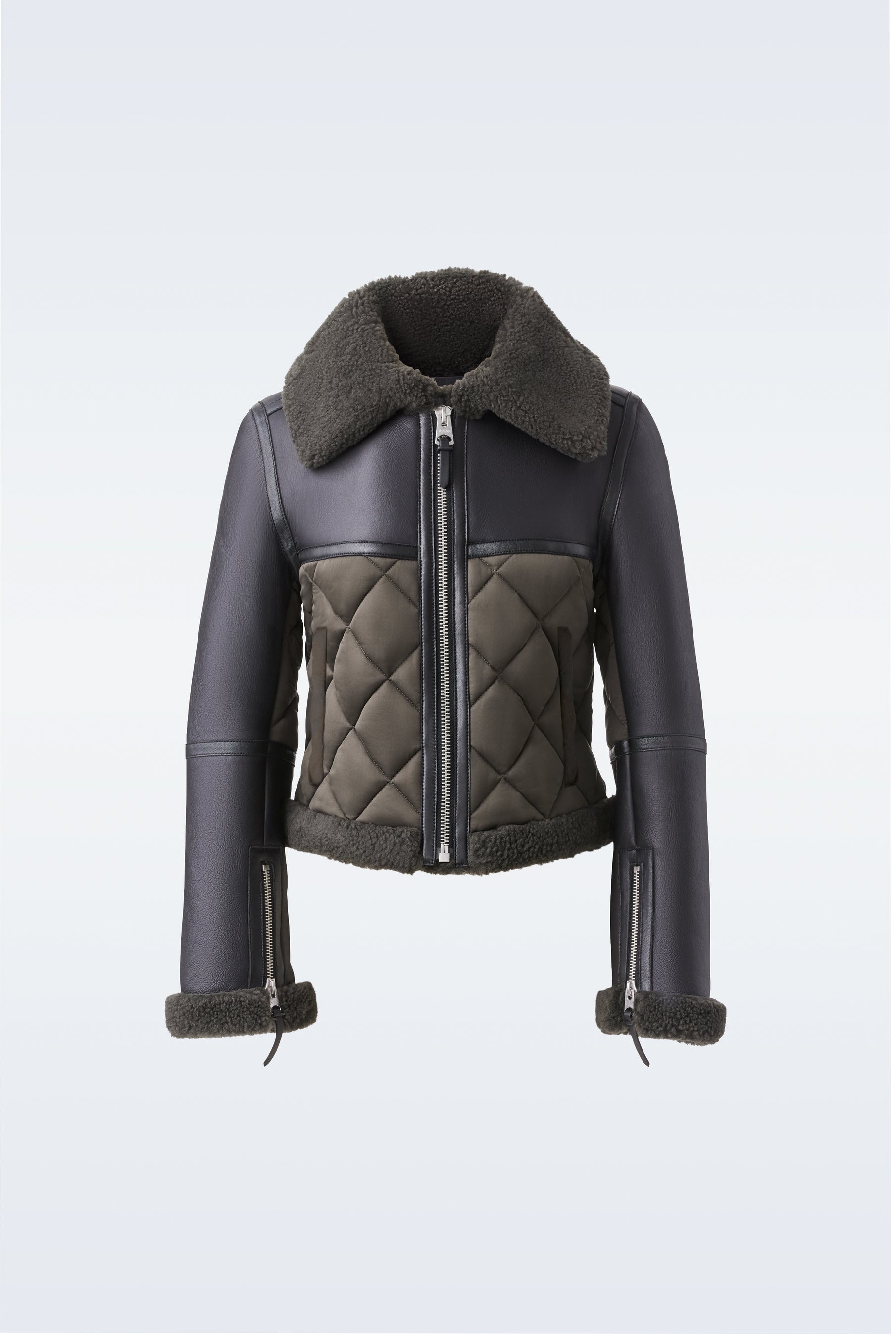 TULIP Quilted sheepskin jacket with shearling trim - 2