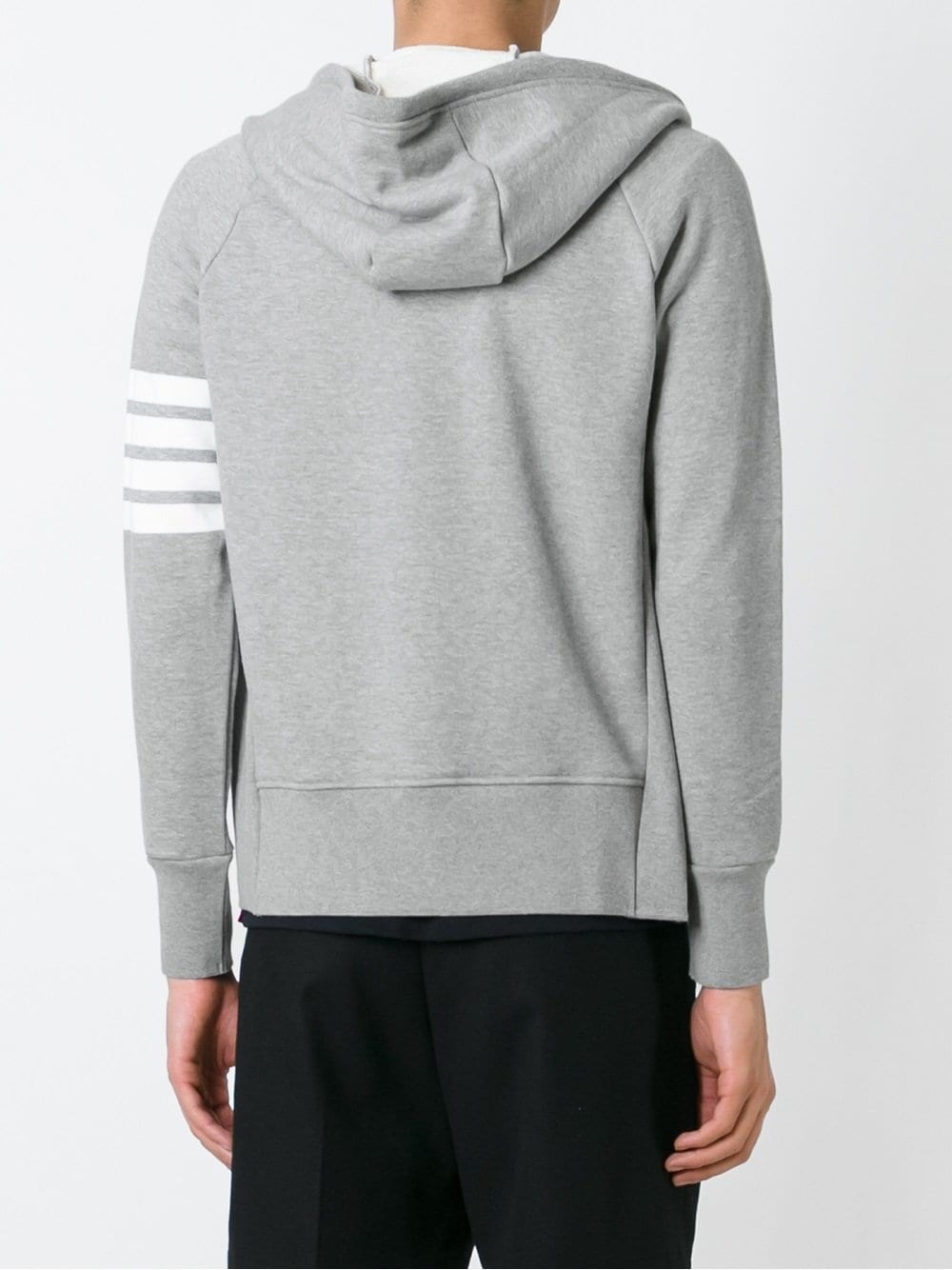THOM BROWNE Men Classic Full Zip Hoodie In Classic Loopback W/ Engineered 4 Bar - 3
