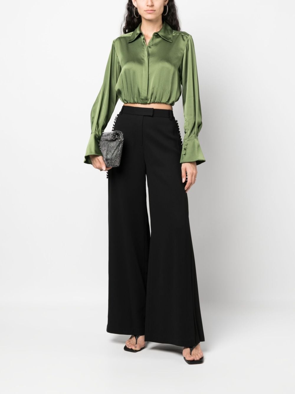 Blossom pleated wide-leg trousers - 2