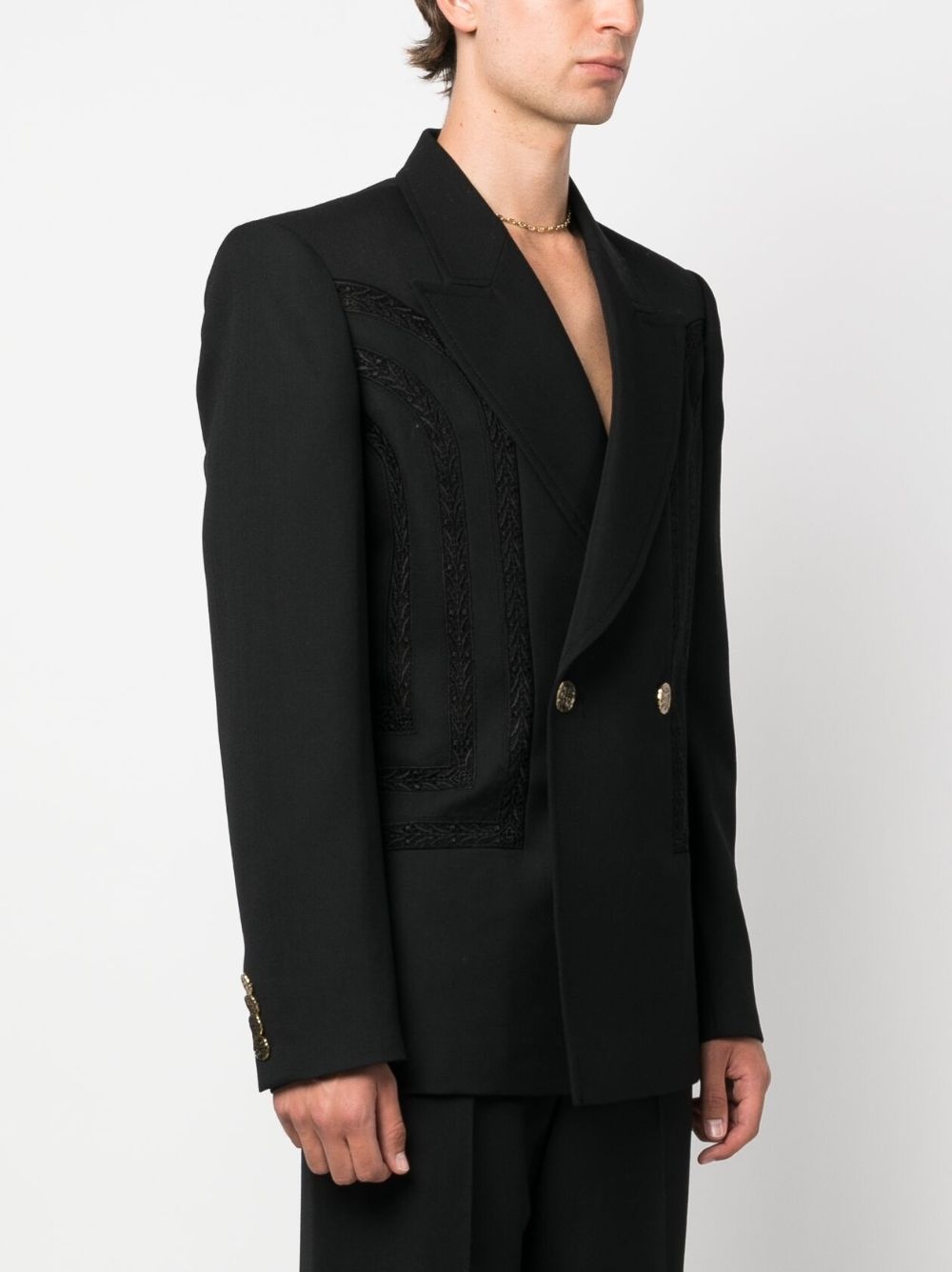 broderie anglaise double-breasted blazer - 3