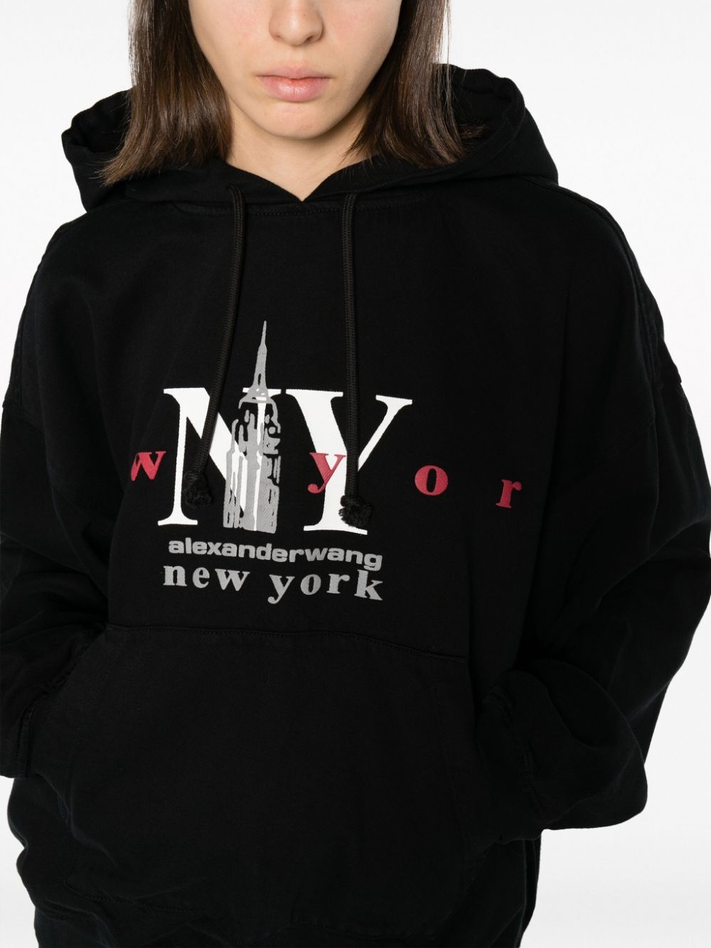 logo-print cotton-blend hoodie - 5