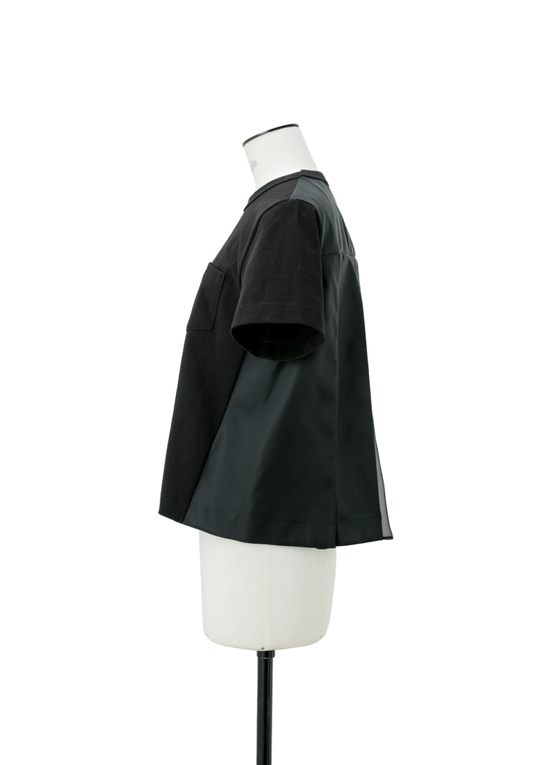 sacai Nylon Twill x Cotton Jersey T-Shirt outlook