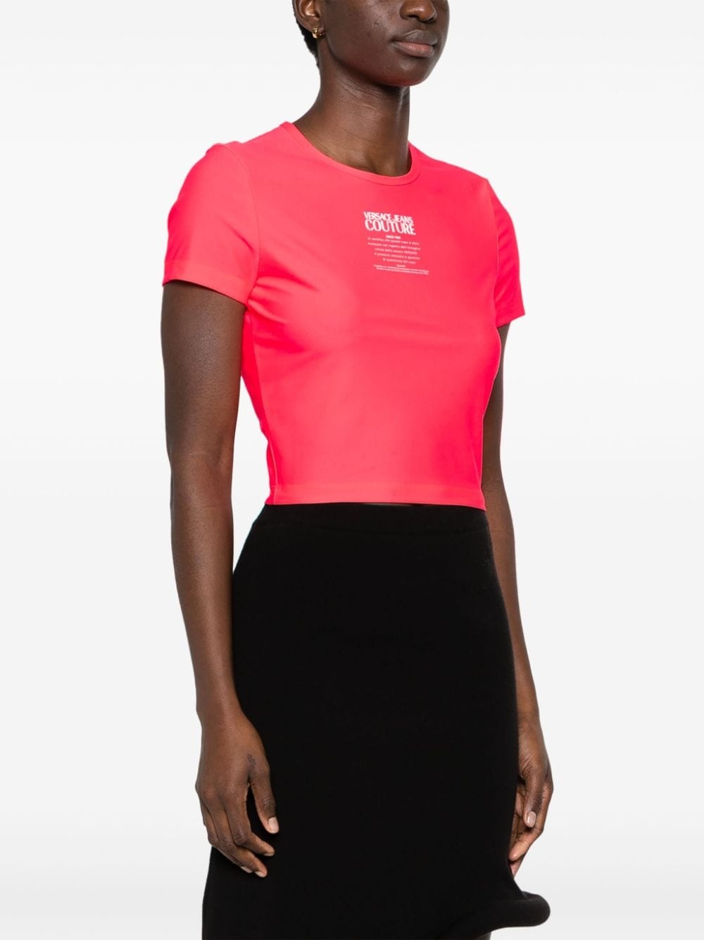 logo-print cropped T-shirt - 3