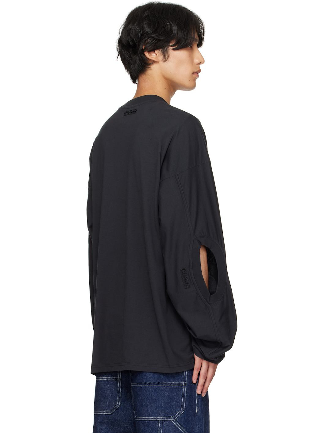 Black Logo Cut-Up Longsleeve T-shirt - 3