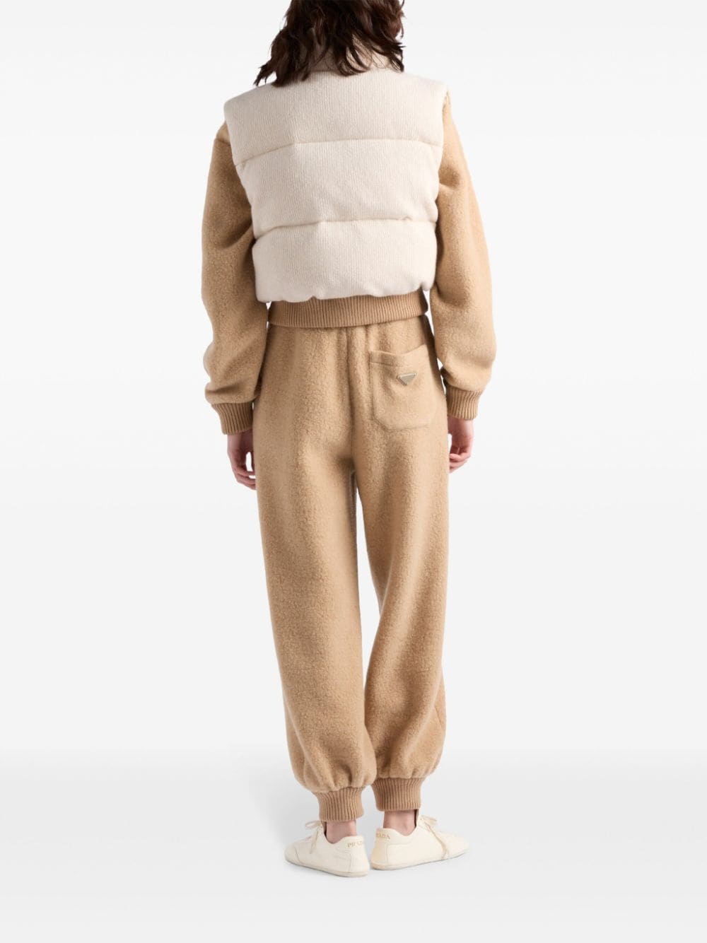 logo-patch fleece track pants - 4