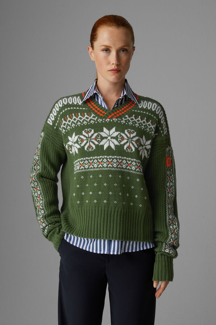 Jarla Knitted pullover in Green - 2